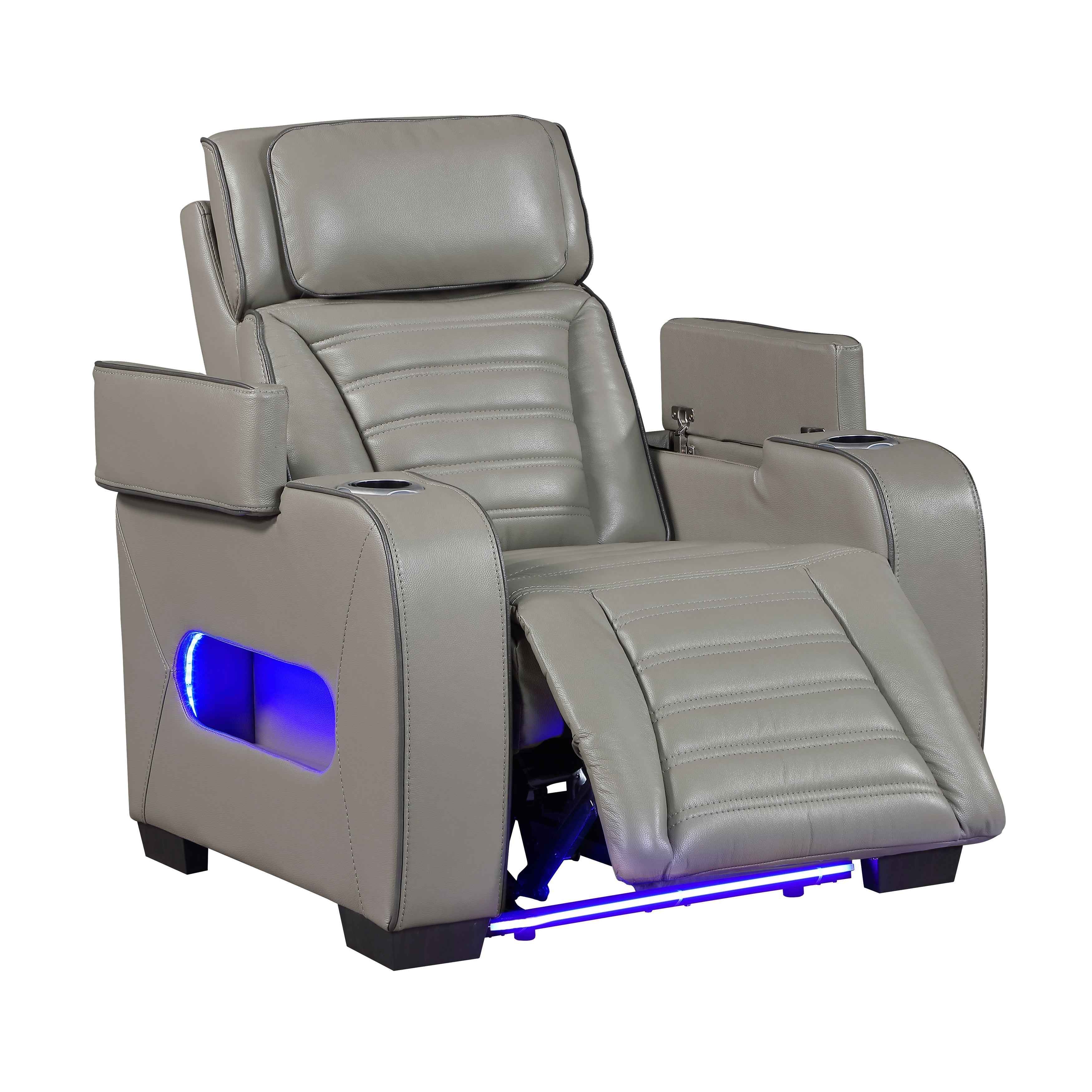Cyber Gray Power Reclining Chair with Power Headrest - Image 7