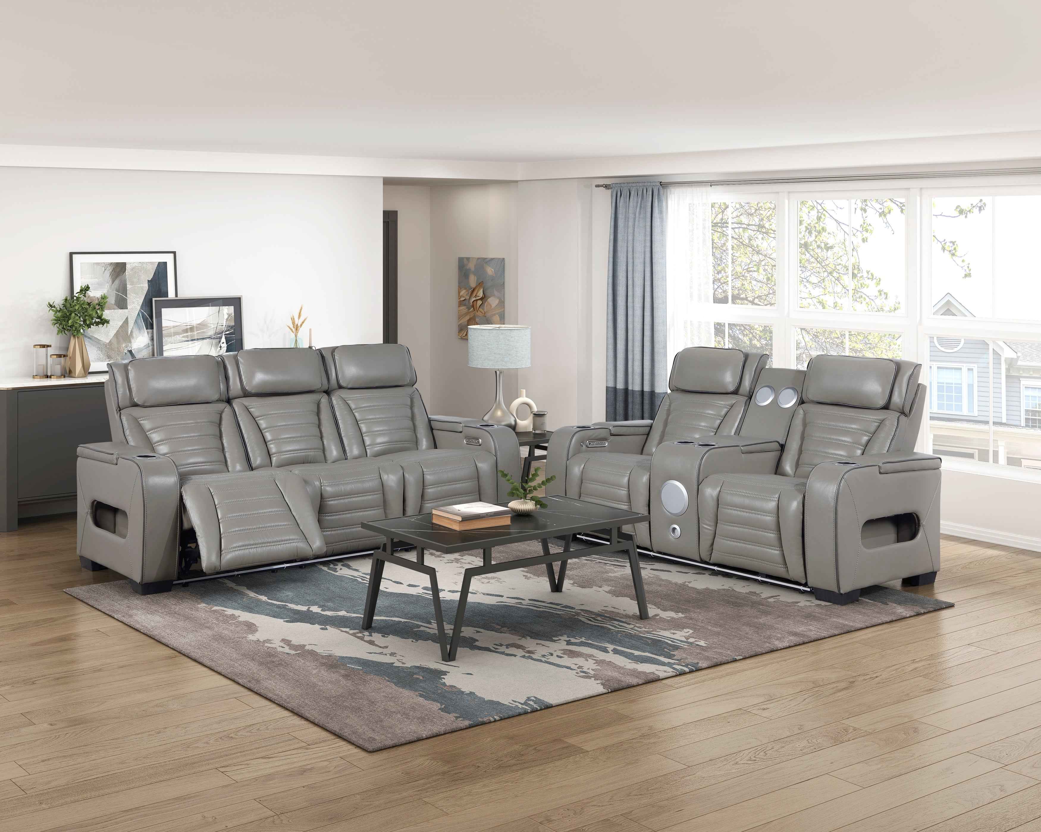 Cyber Gray Power Reclining Living Room Set - Image 2