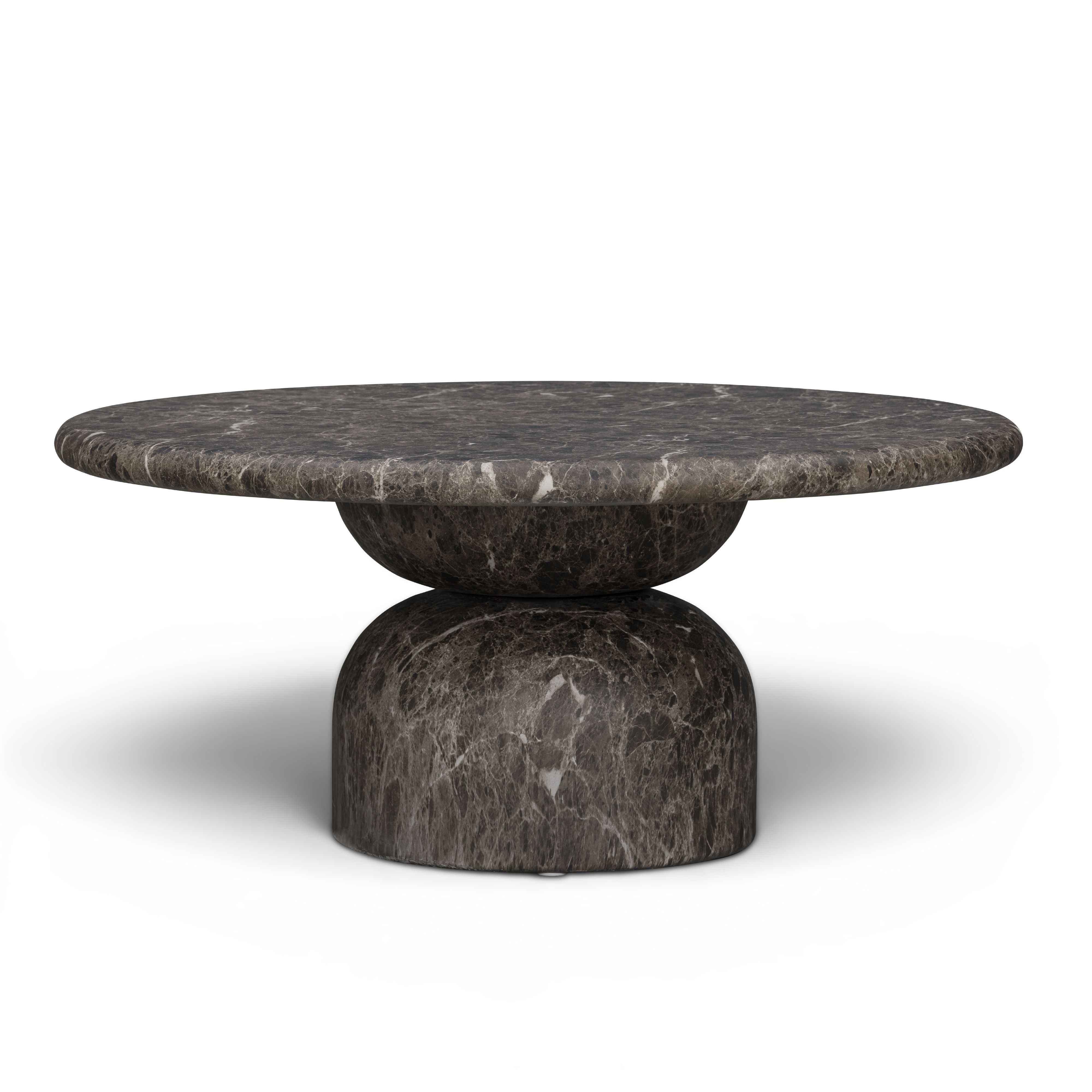 Cynthia 36" Dark Emperador Faux Marble Indoor/Outdoor Coffee Table