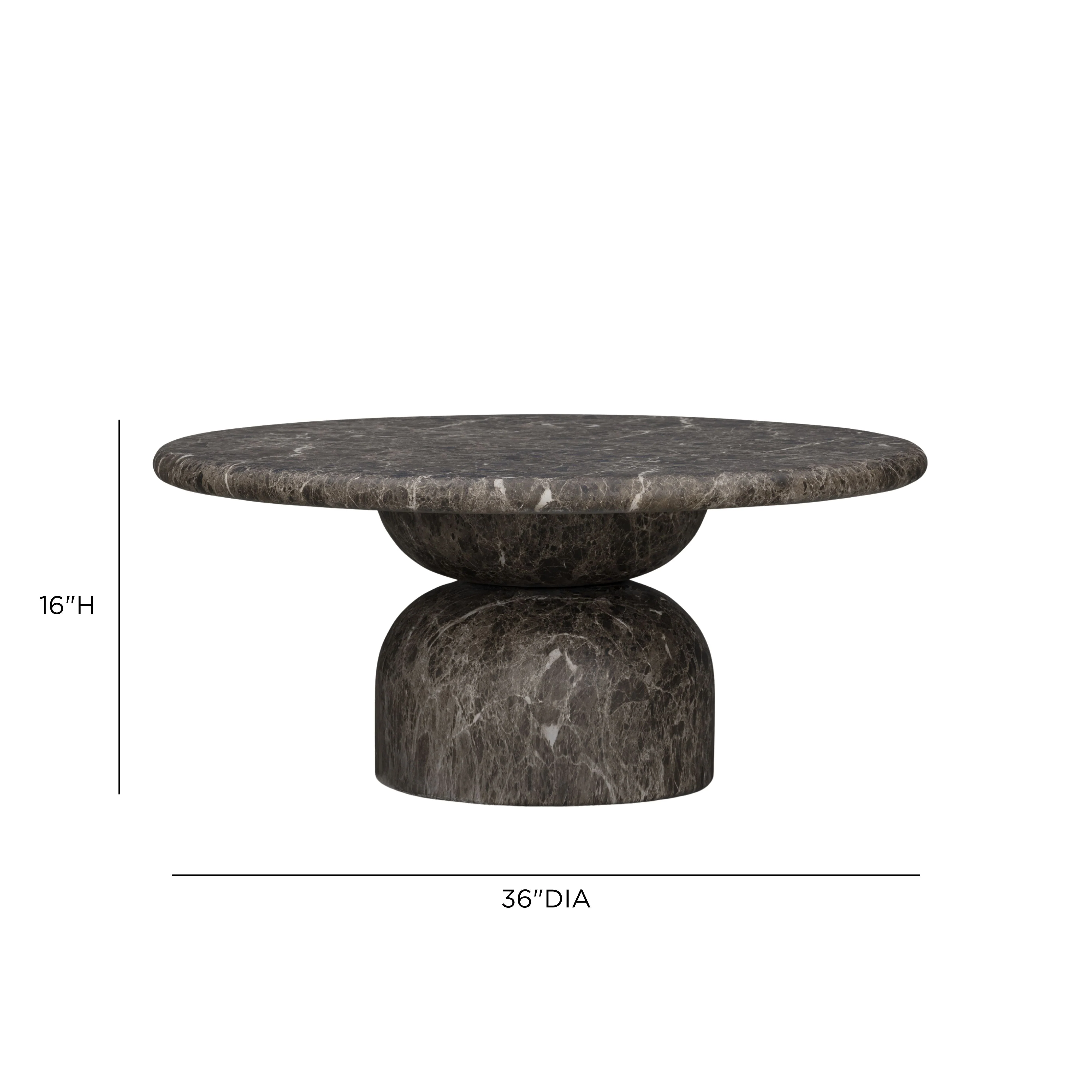 Cynthia 36" Dark Emperador Faux Marble Indoor/Outdoor Coffee Table - Image 5