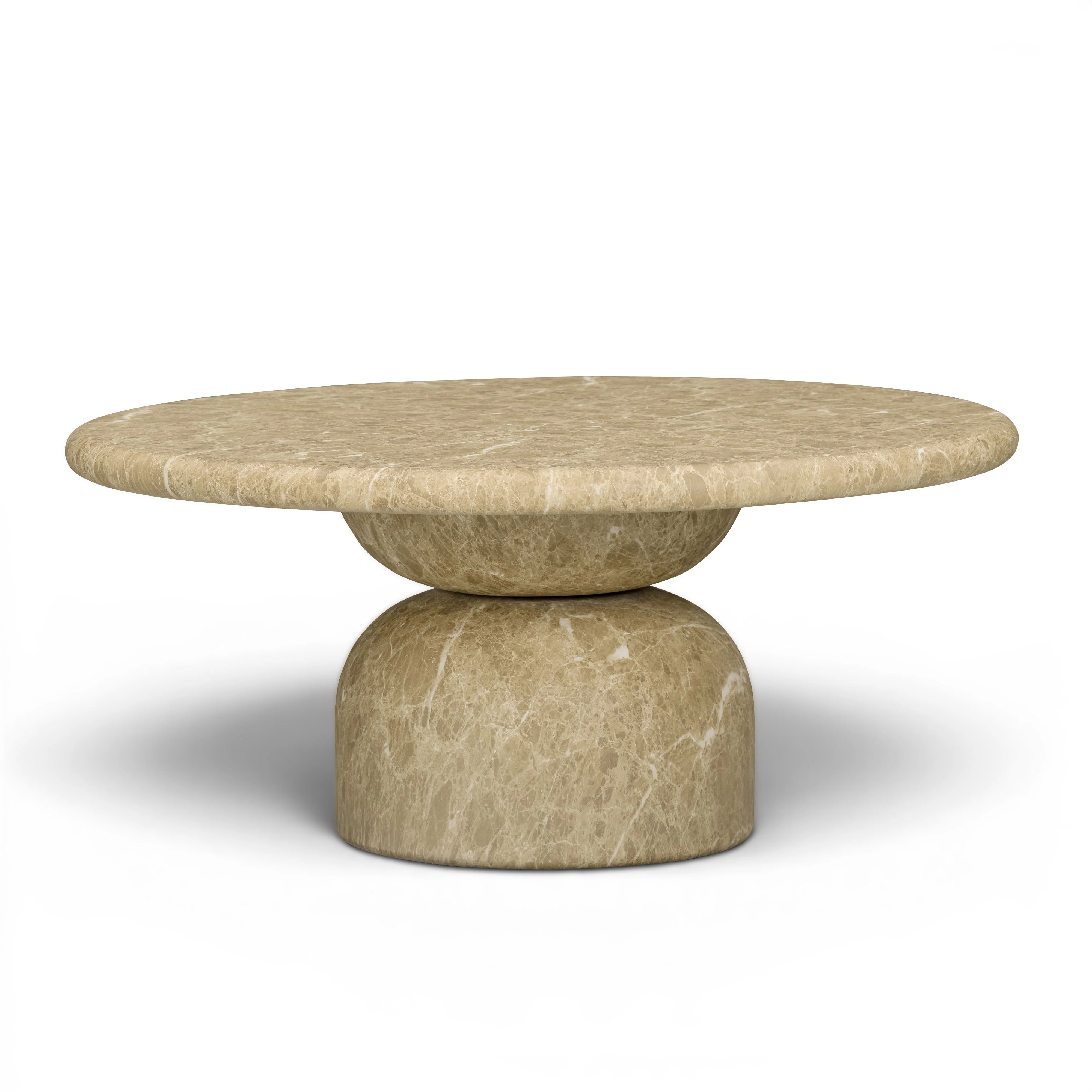 Cynthia 36" Light Emperador Faux Marble Indoor/Outdoor Coffee Table