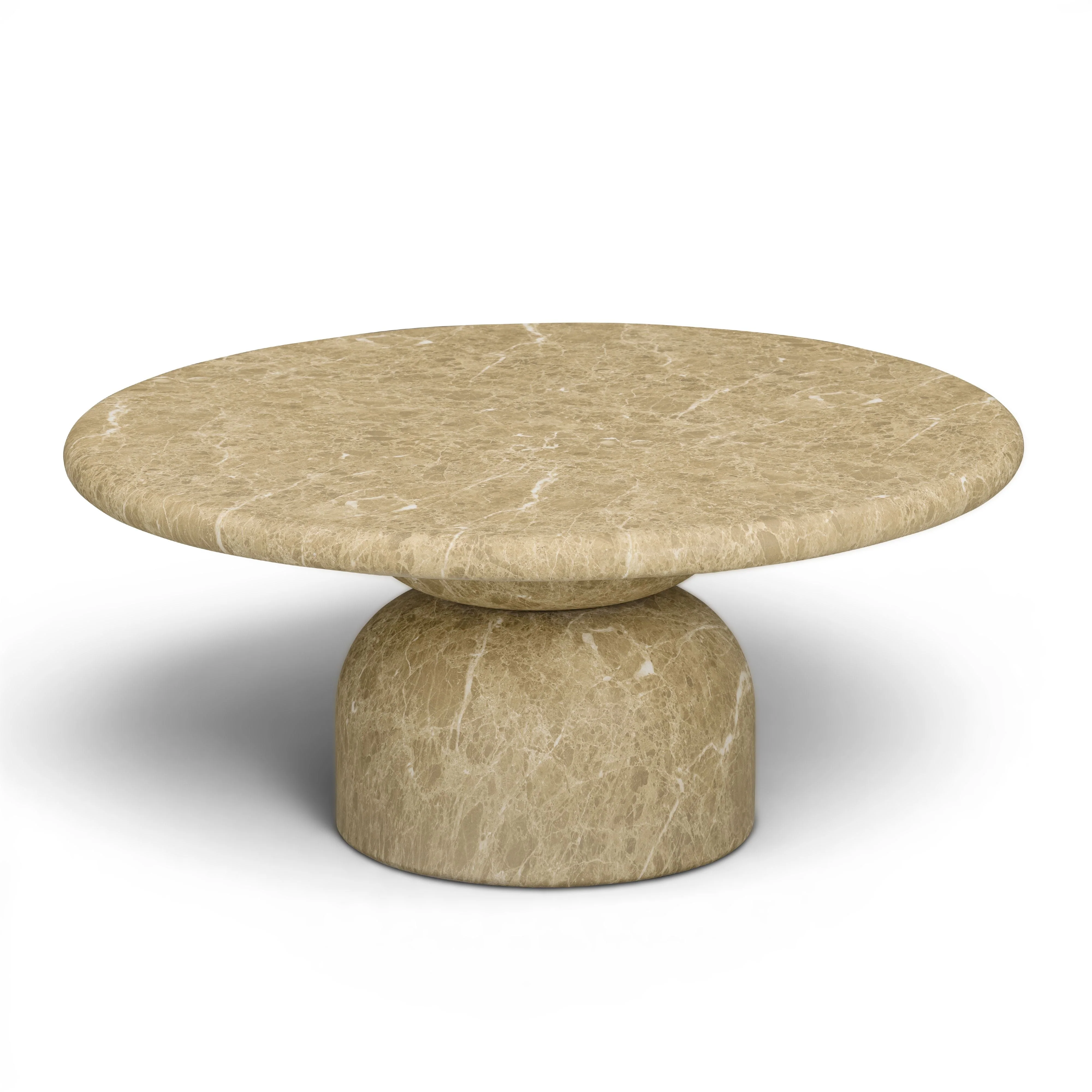 Cynthia 36" Light Emperador Faux Marble Indoor/Outdoor Coffee Table - Image 2