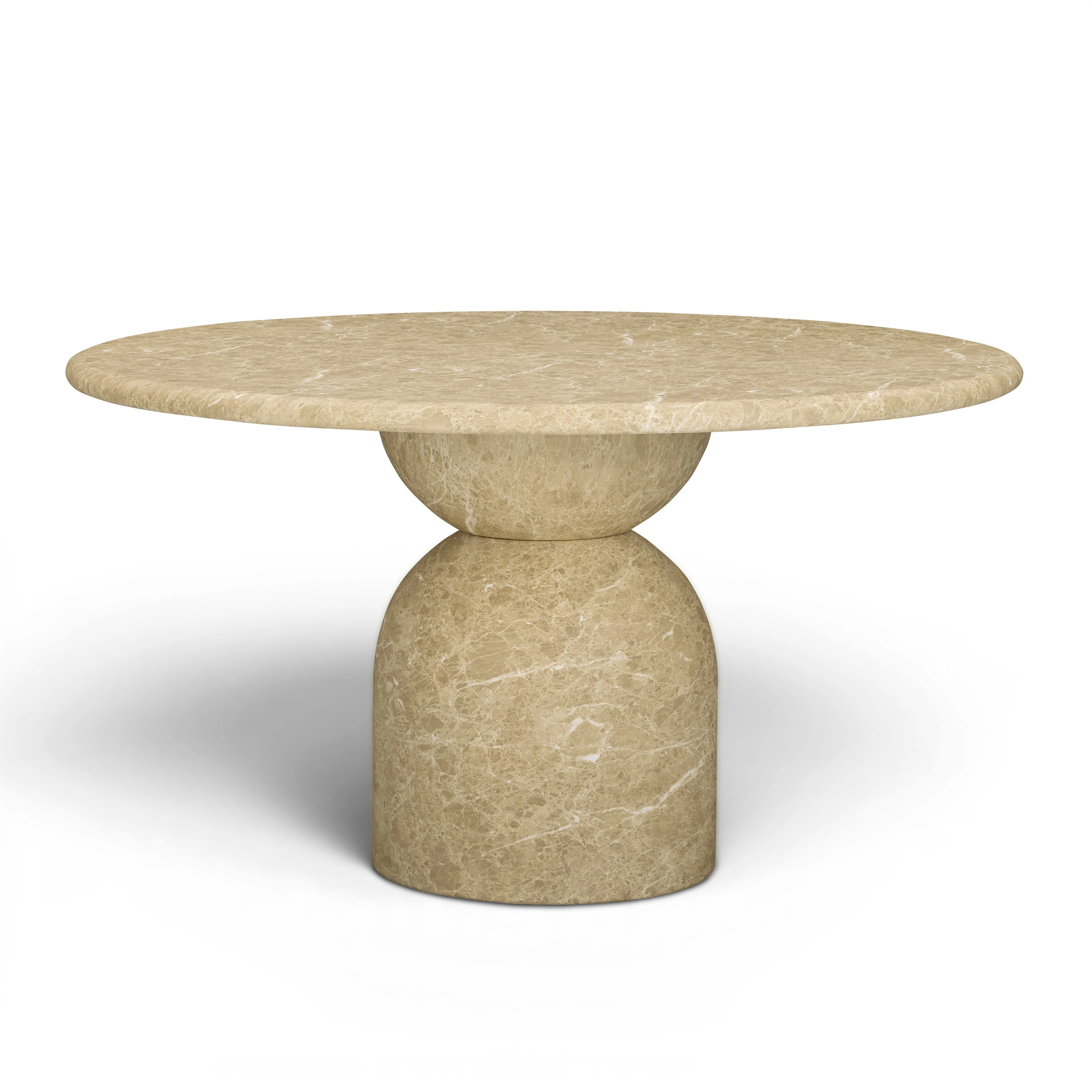 Cynthia 54" Light Emperador Faux Marble Indoor/Outdoor Dining Table
