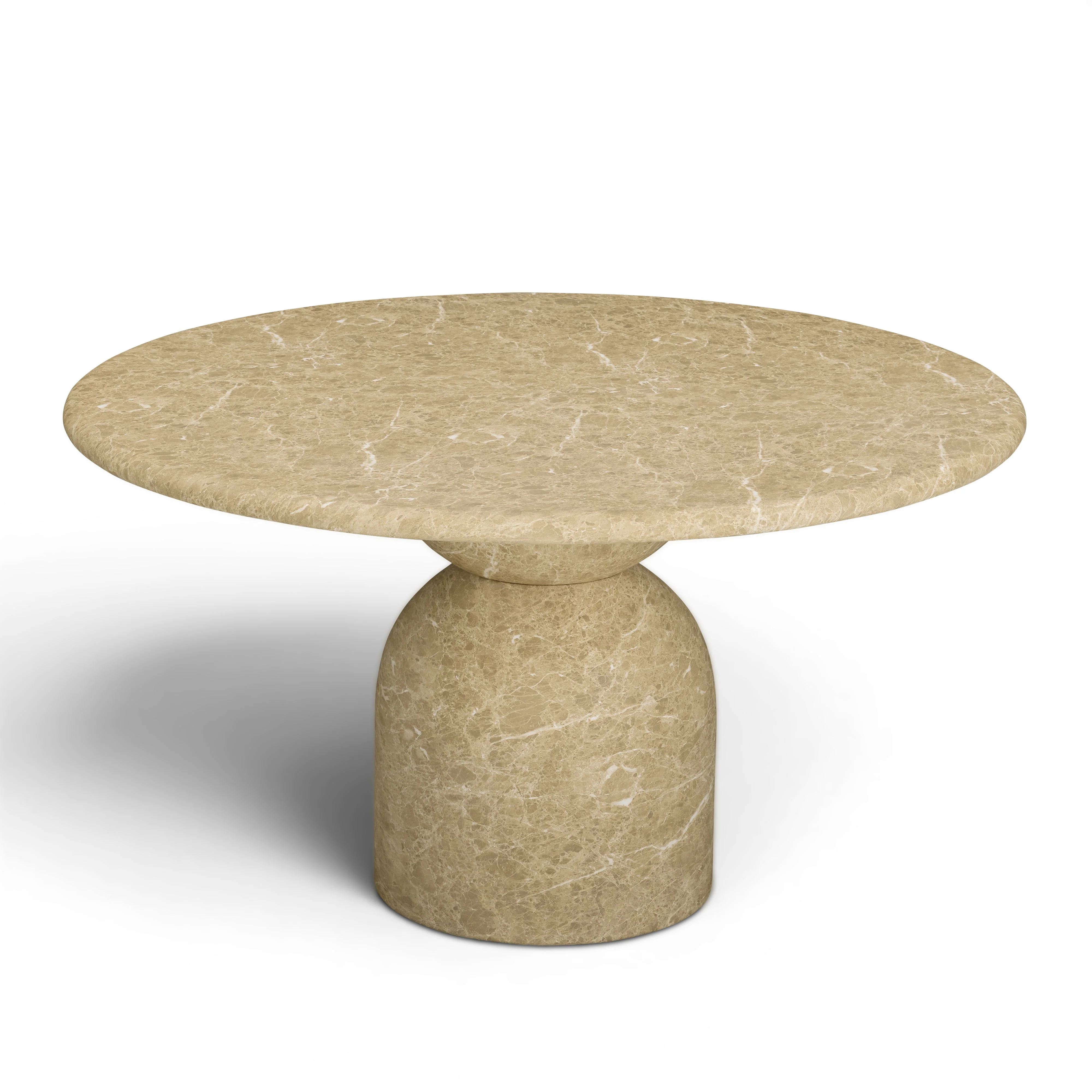 Cynthia 54" Light Emperador Faux Marble Indoor/Outdoor Dining Table - Image 2