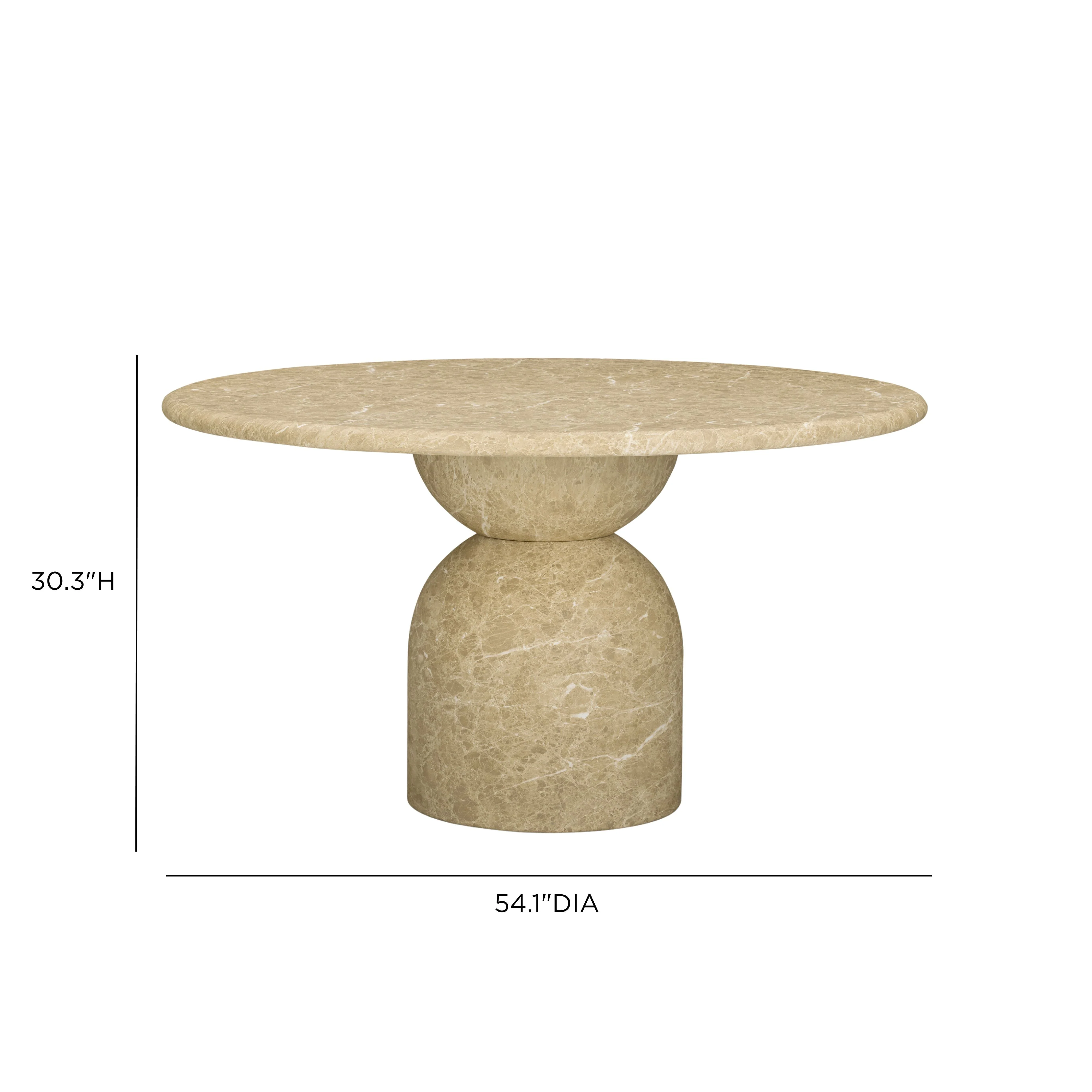Cynthia 54" Light Emperador Faux Marble Indoor/Outdoor Dining Table - Image 5