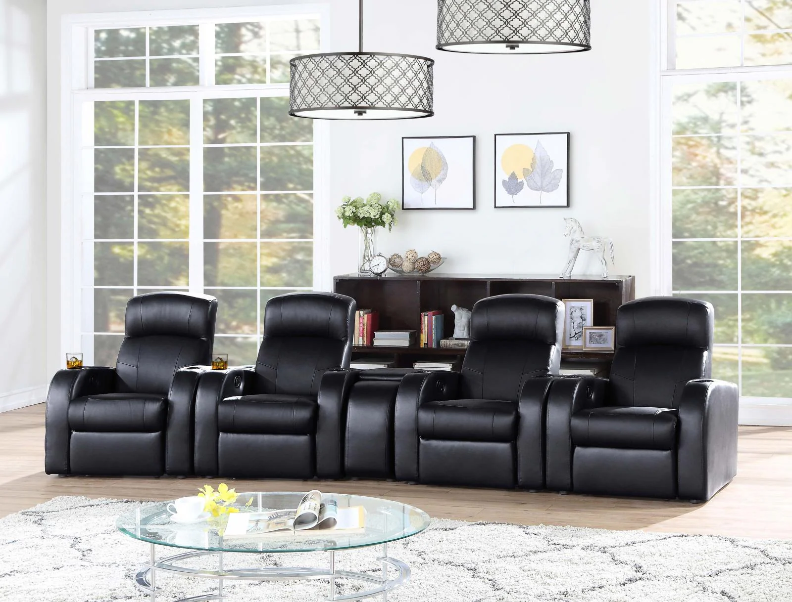 Cyrus Black Home Theater Upholstered Recliner - Image 12