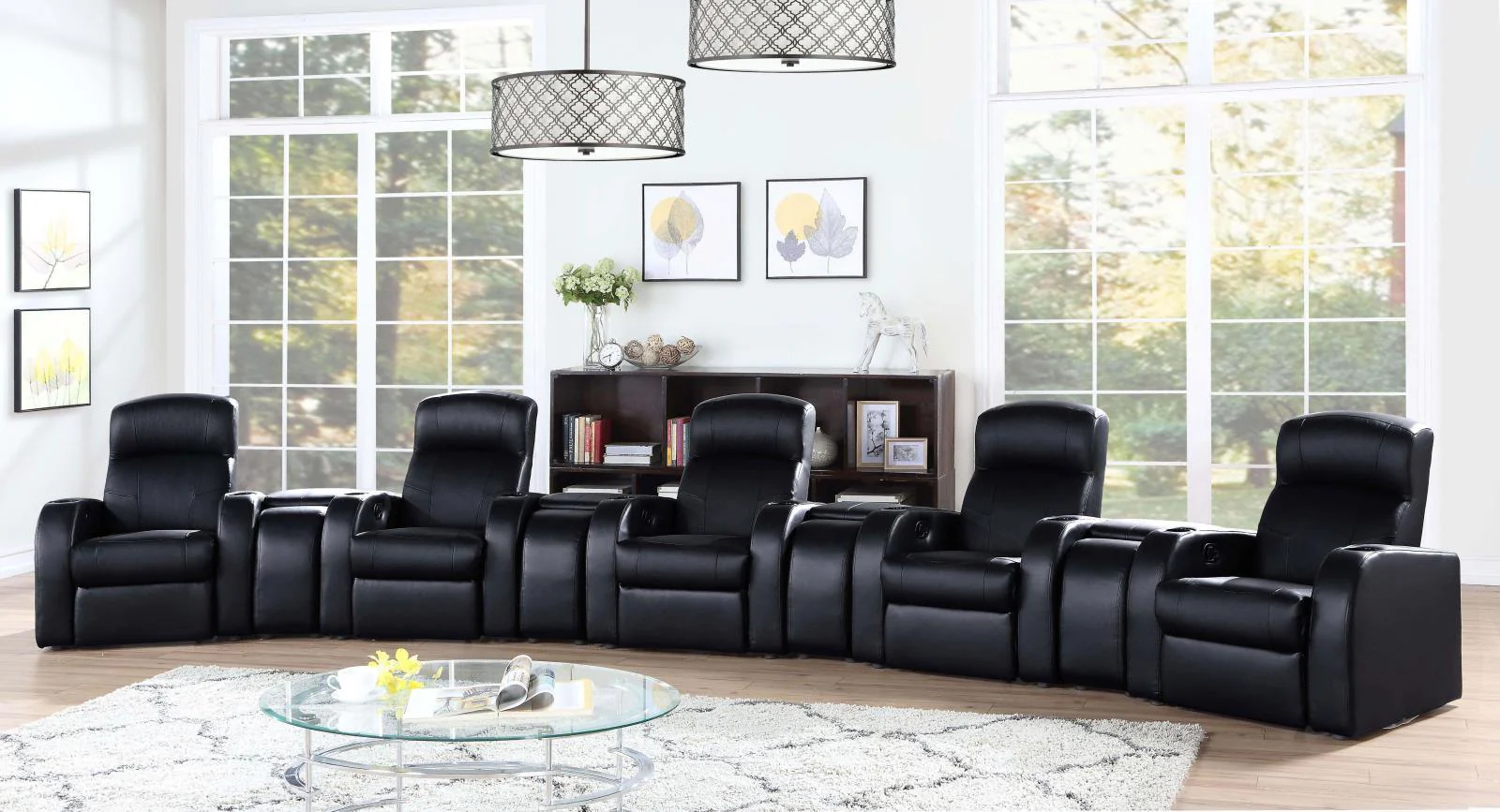 Cyrus Black Home Theater Upholstered Recliner - Image 13