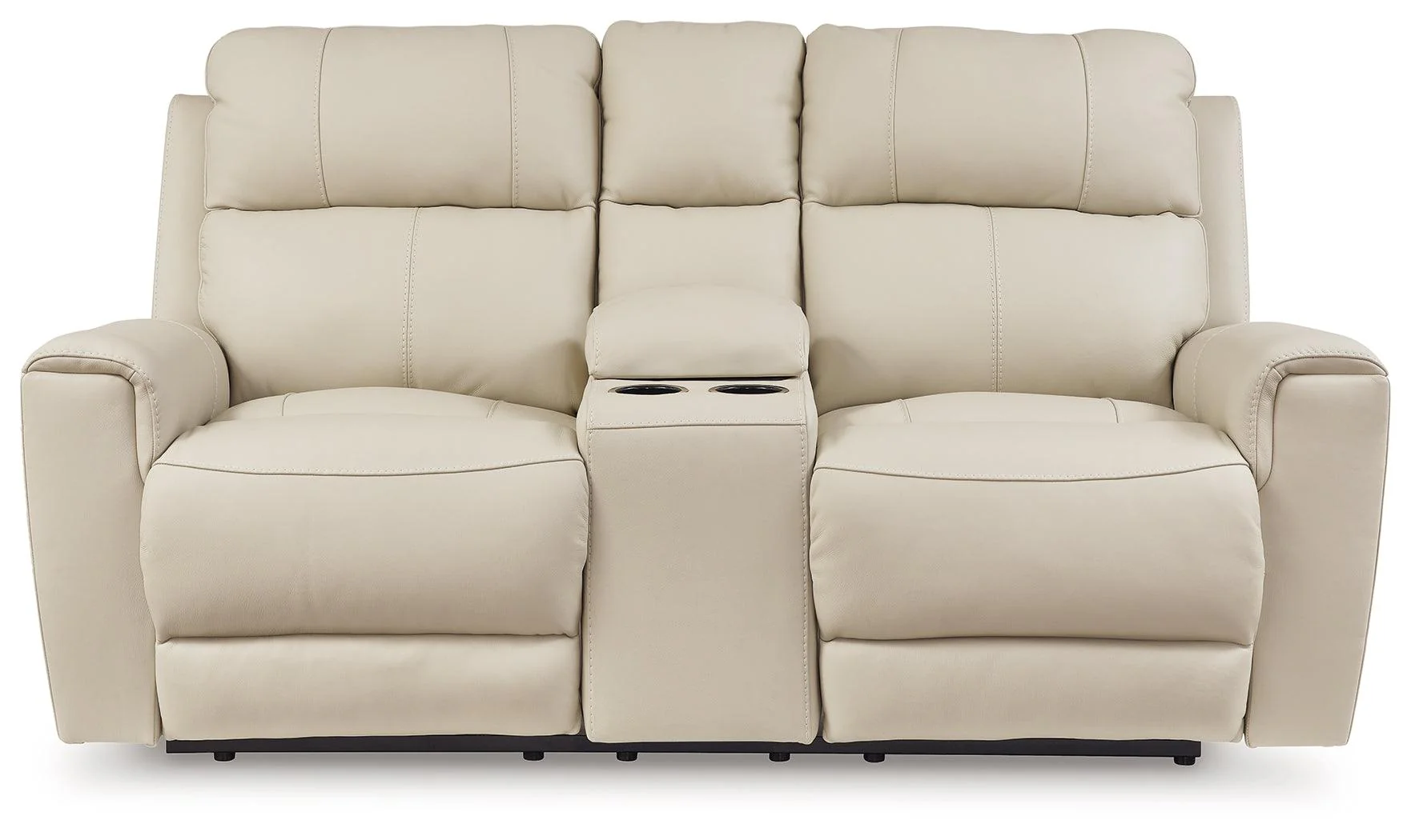 Dahlmoore Almond Power Reclining Loveseat with Console - Image 9