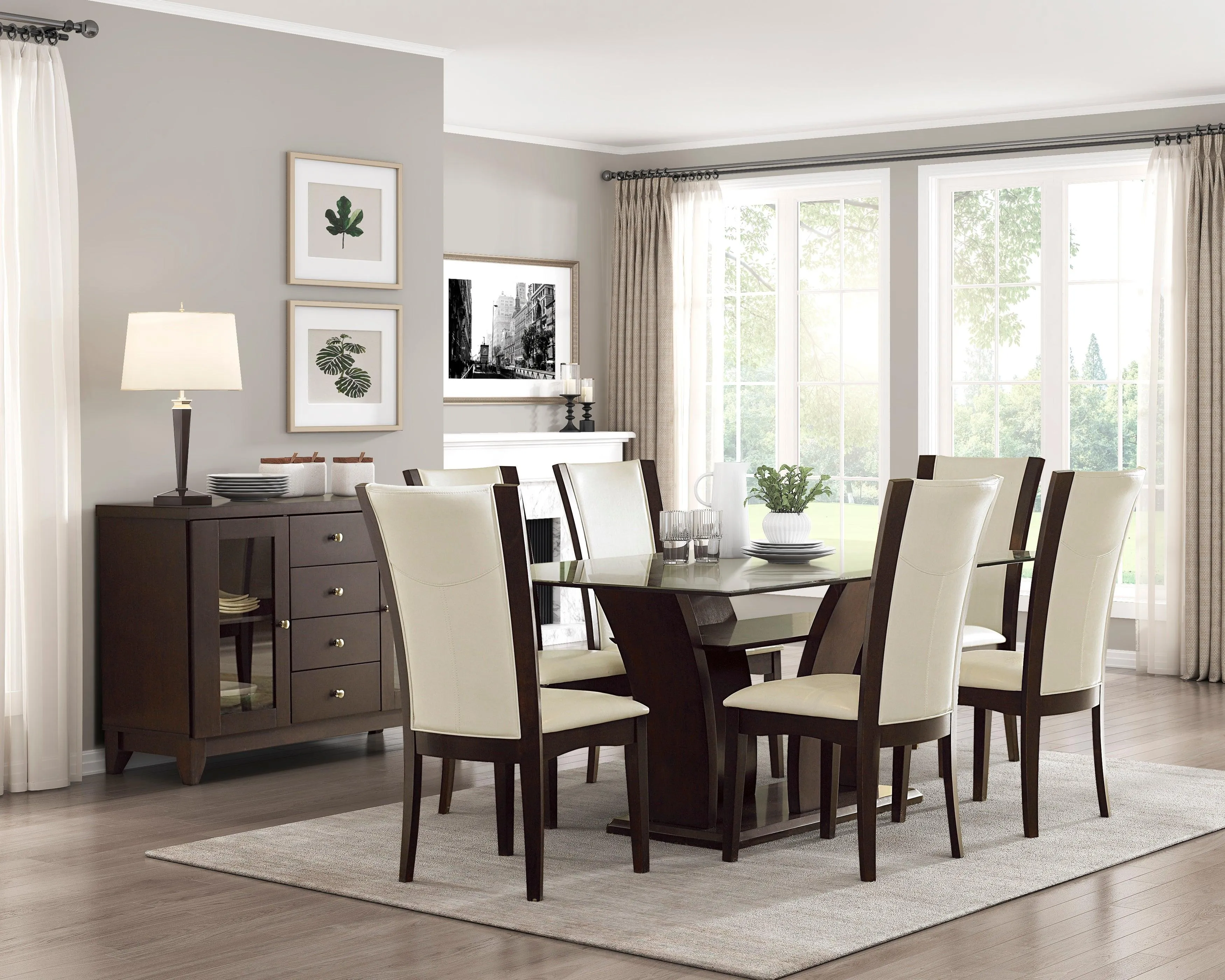 Daisy White/Dark Brown Side Chair, Set of 2 - Image 4