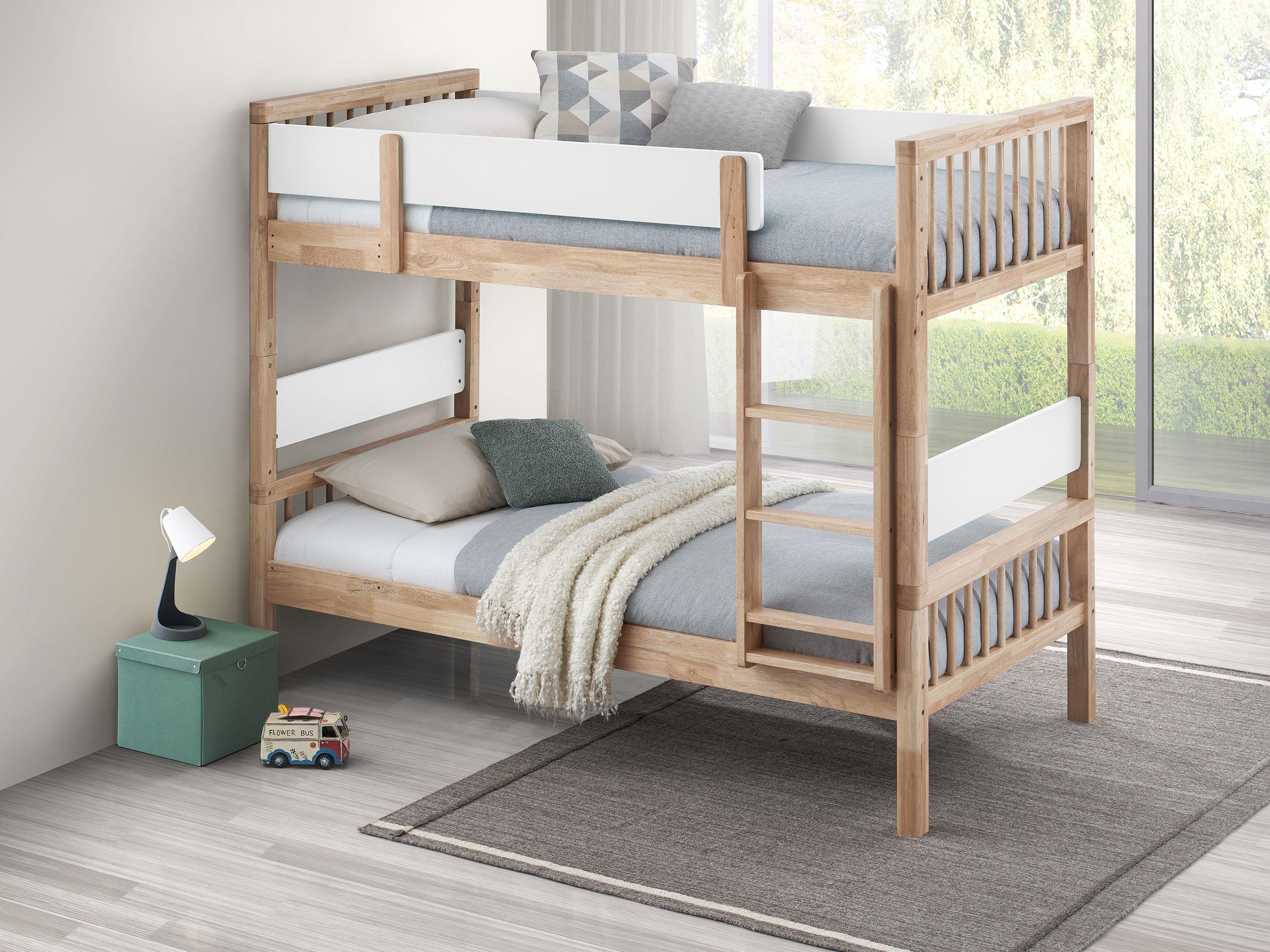 Dakota Natural Wood Twin Over Twin Bunk Bed