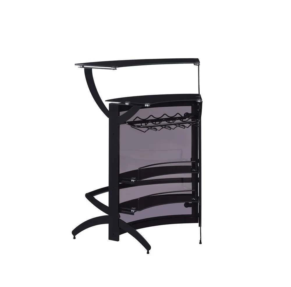 Dallas Smoked/Black 3-Bottle Wine Rack Bar Unit - Image 15