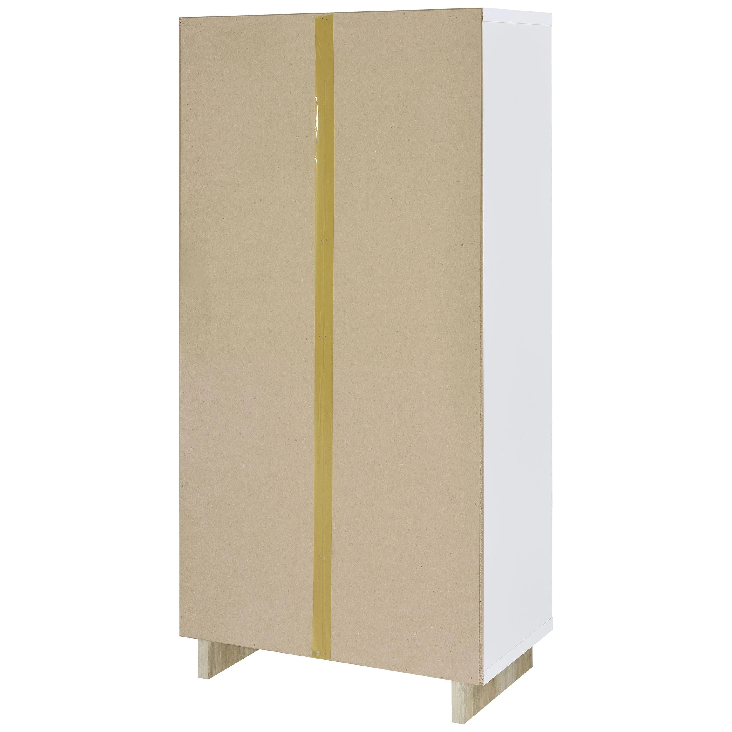 Dalton White and Distressed Pine 65-inch 6-shelf Bookcase - Image 6