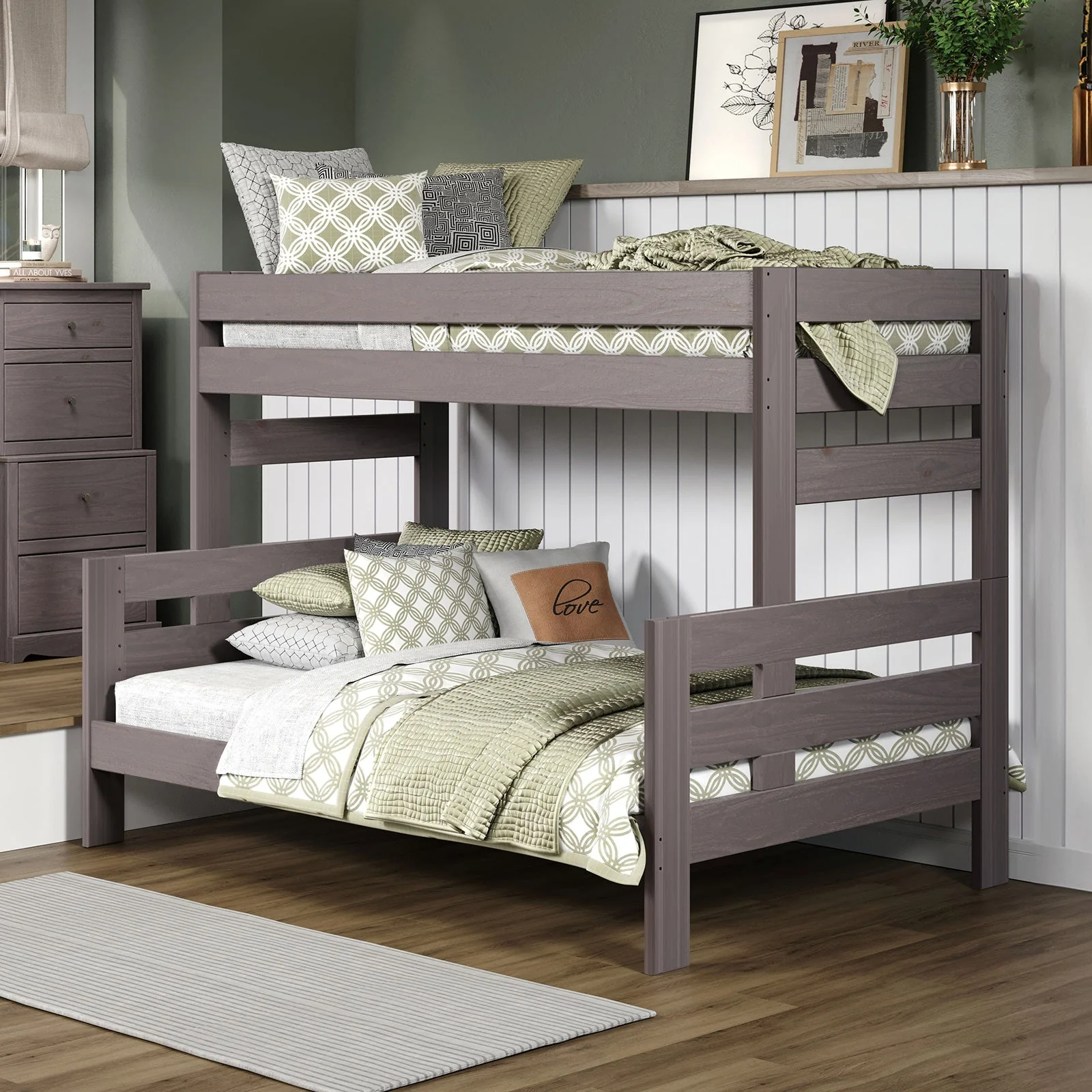 Damaris Gray Twin/Full Bunkbed