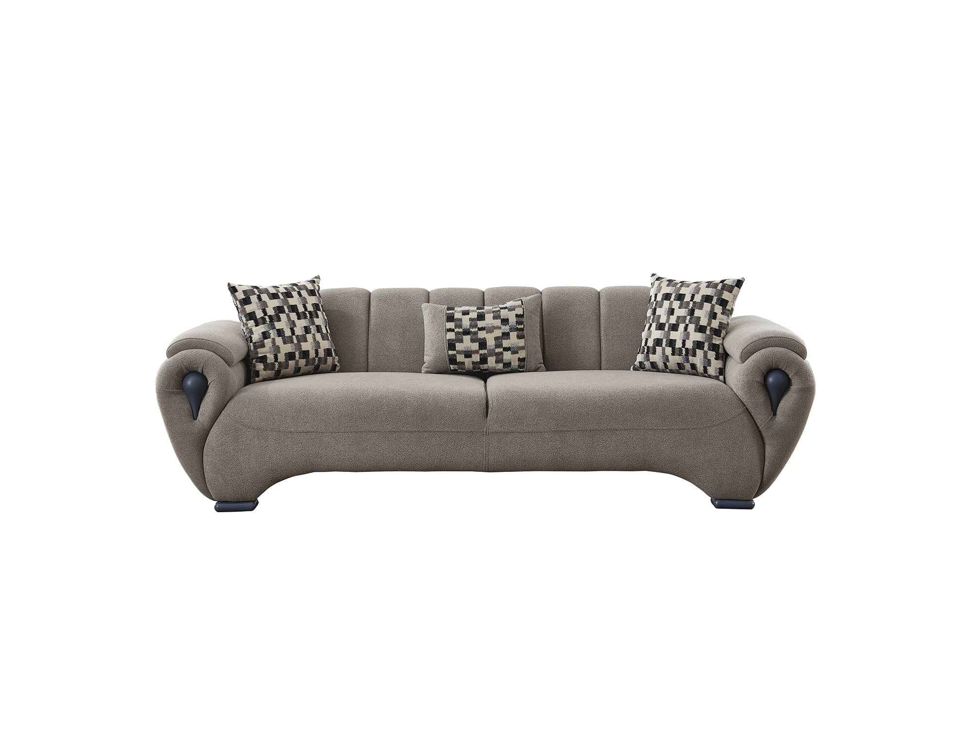 Damla Cream 3-pieces (Sofa & Loveseat & Chair) Living Room Set - Image 4