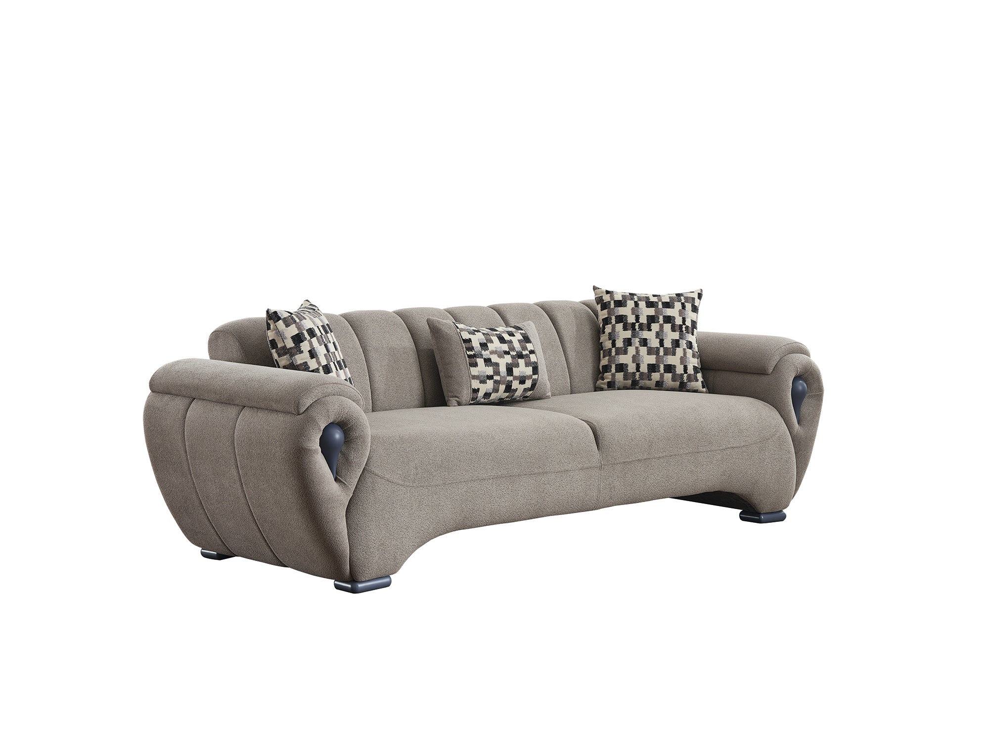 Damla Cream 3-pieces (Sofa & Loveseat & Chair) Living Room Set - Image 5
