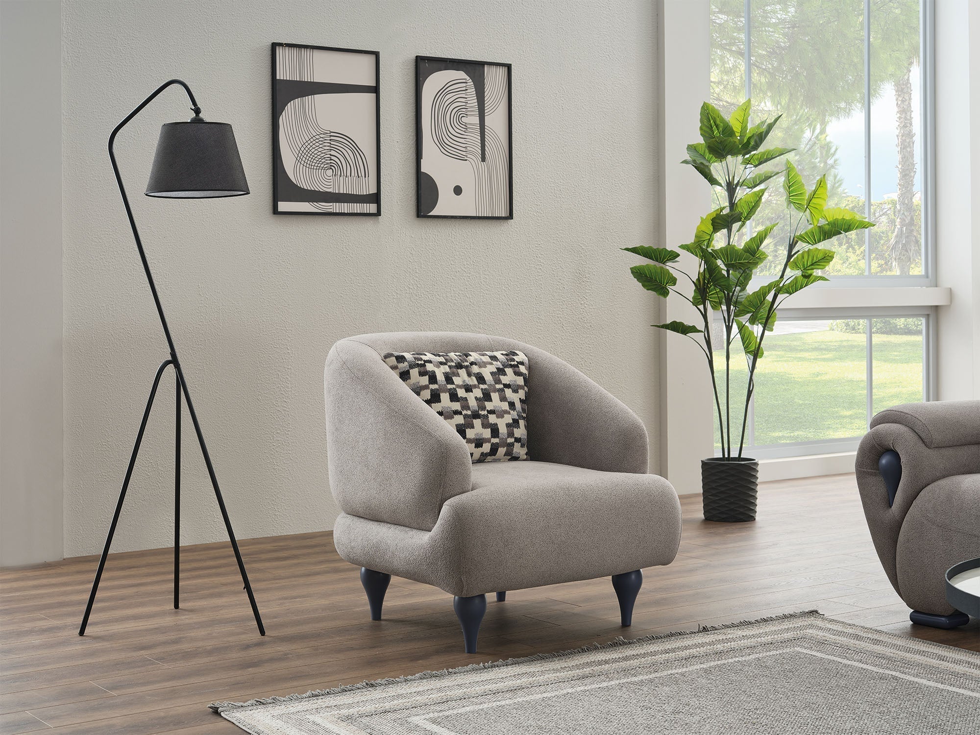 Damla Cream Chair - Image 3