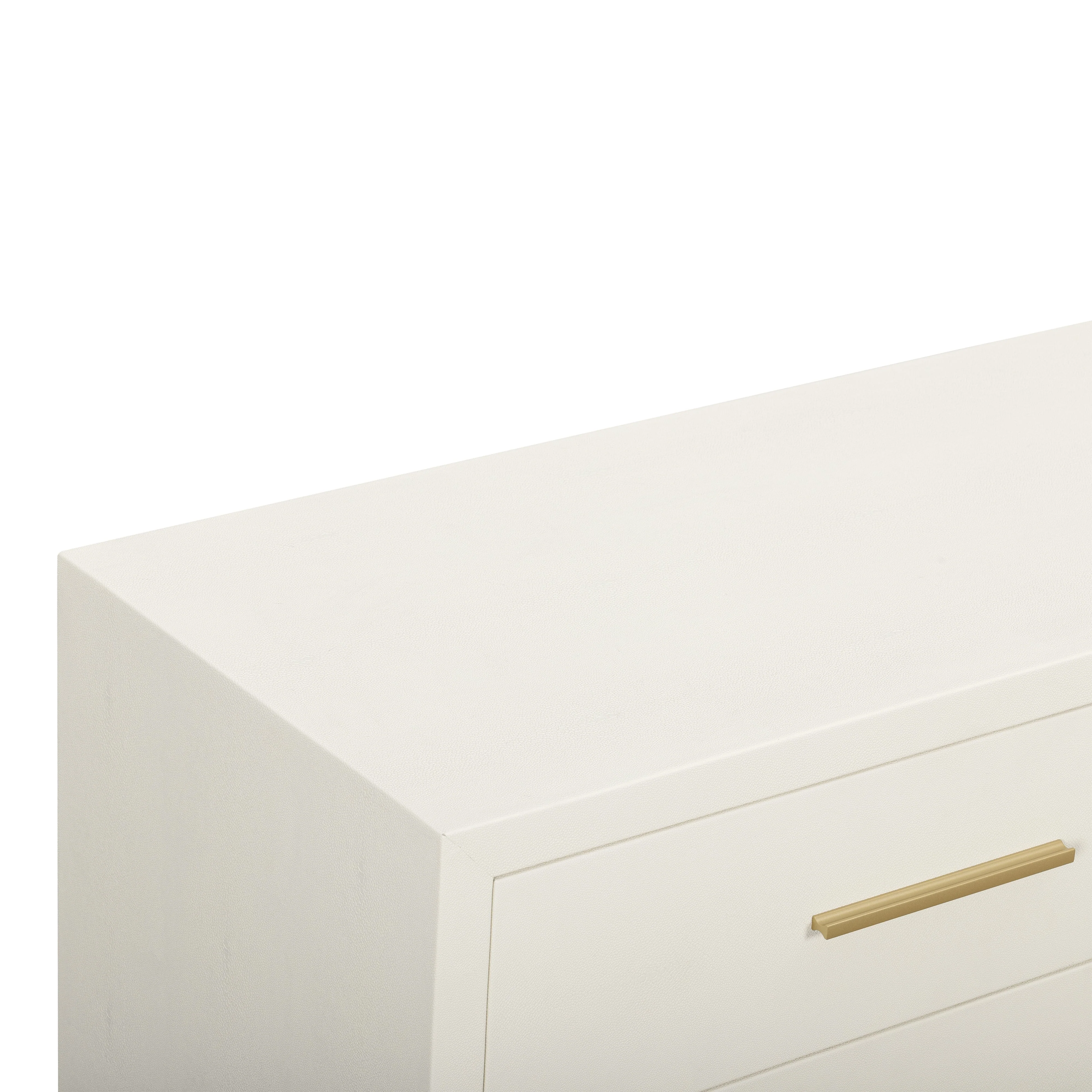 Dani 62" Cream Faux Shagreen 6-Drawer Dresser - Image 4