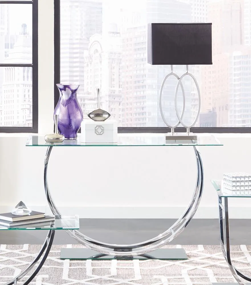 Danville Chrome U-Shaped Sofa Table