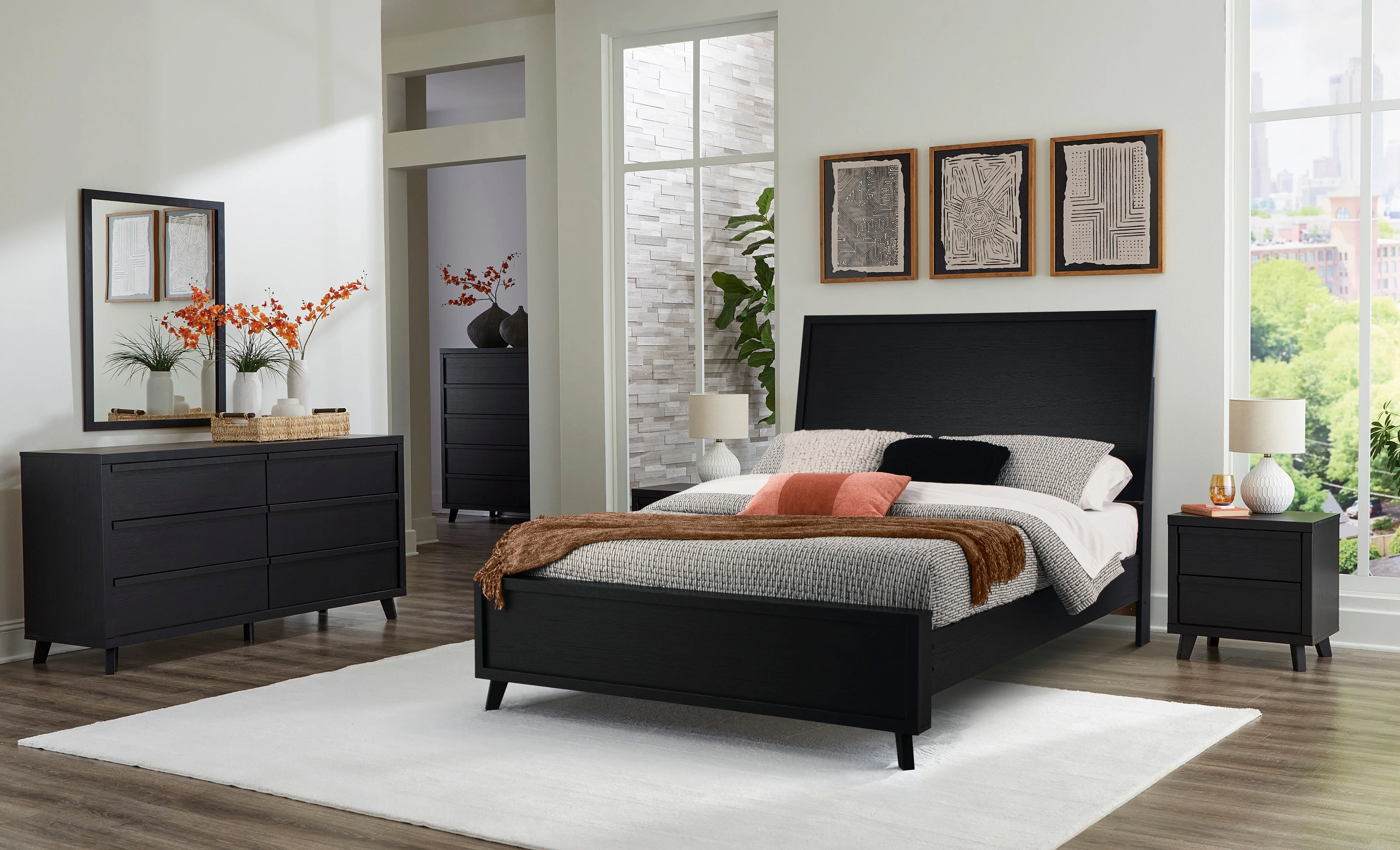 Danziar Black Platform Framed Bedroom Set