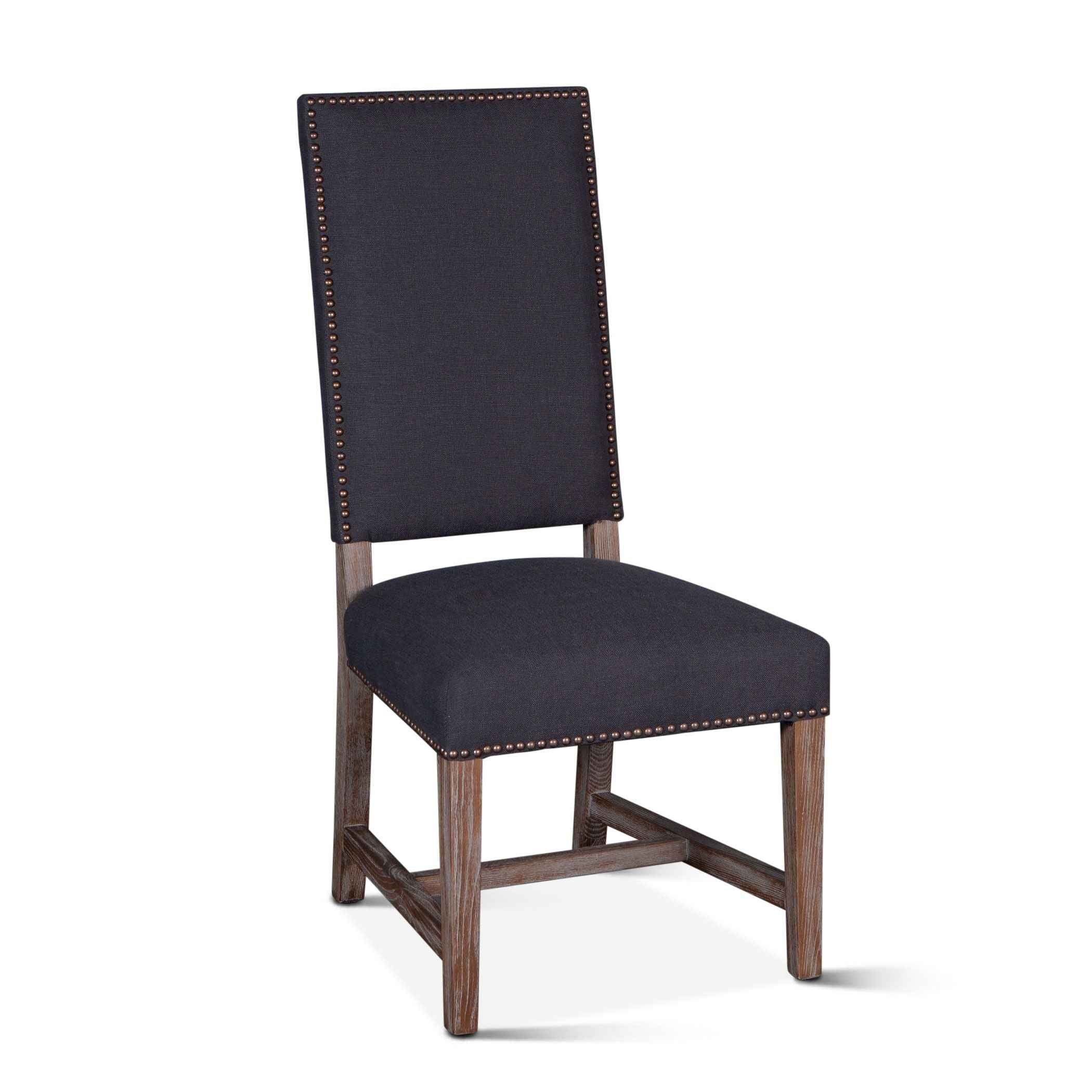 Darcy 21" Upholstered Dining Chair in Dark Gray Linen, Set of 2