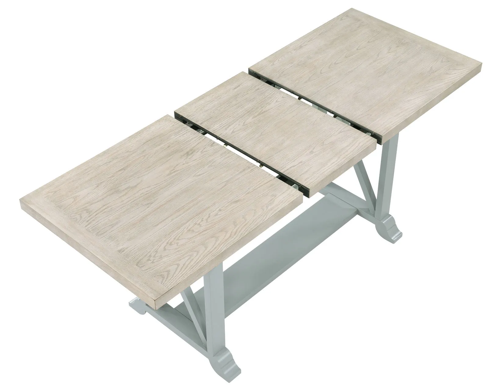 Darcy 64-82″Counter Table with 18-inch leaf, Mint Green and Natural Finish - Image 11