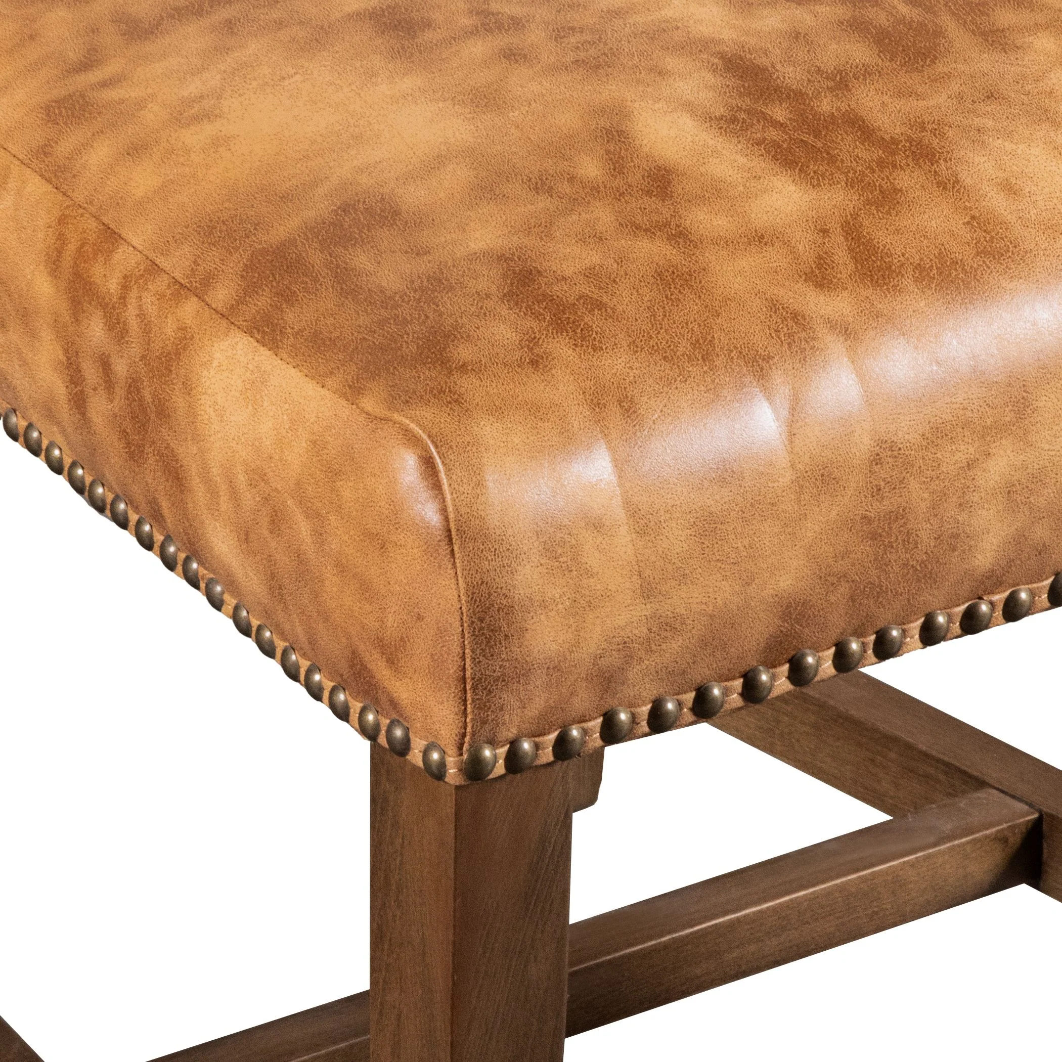 Darcy Dining Chair in Beige Linen and Warm Brown Leather with Earth Legs, Set of 2 - Image 7