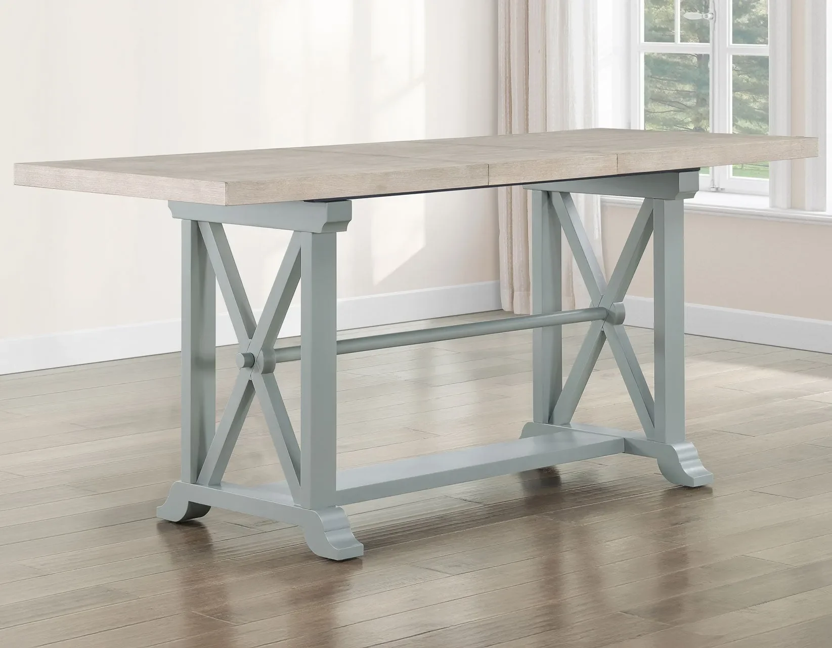 Darcy Mint Green/Natural Counter Height Dining Set with 18-inch Leaf - Image 3