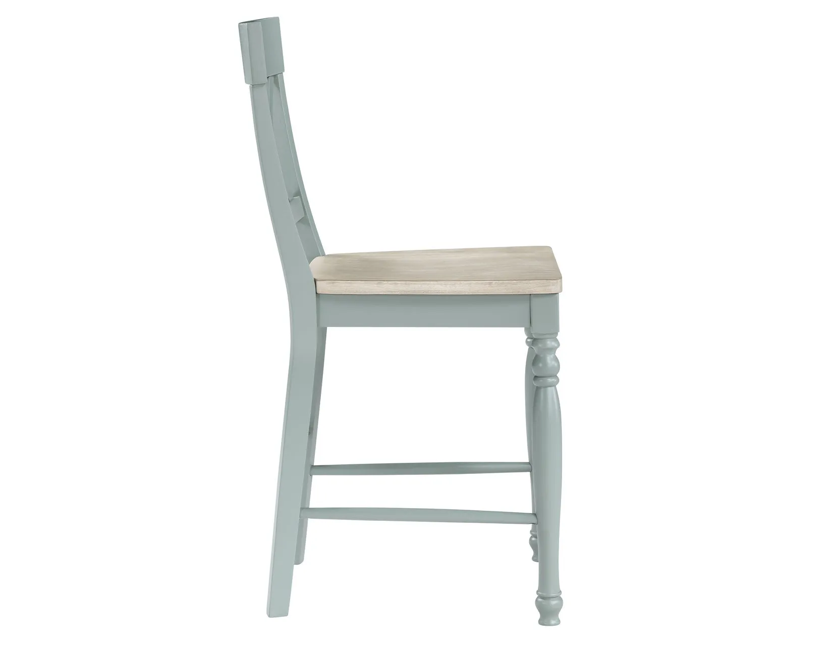 Darcy Solid Wood 24″ Counter Stool, Mint Green and Natural Finish - Image 3