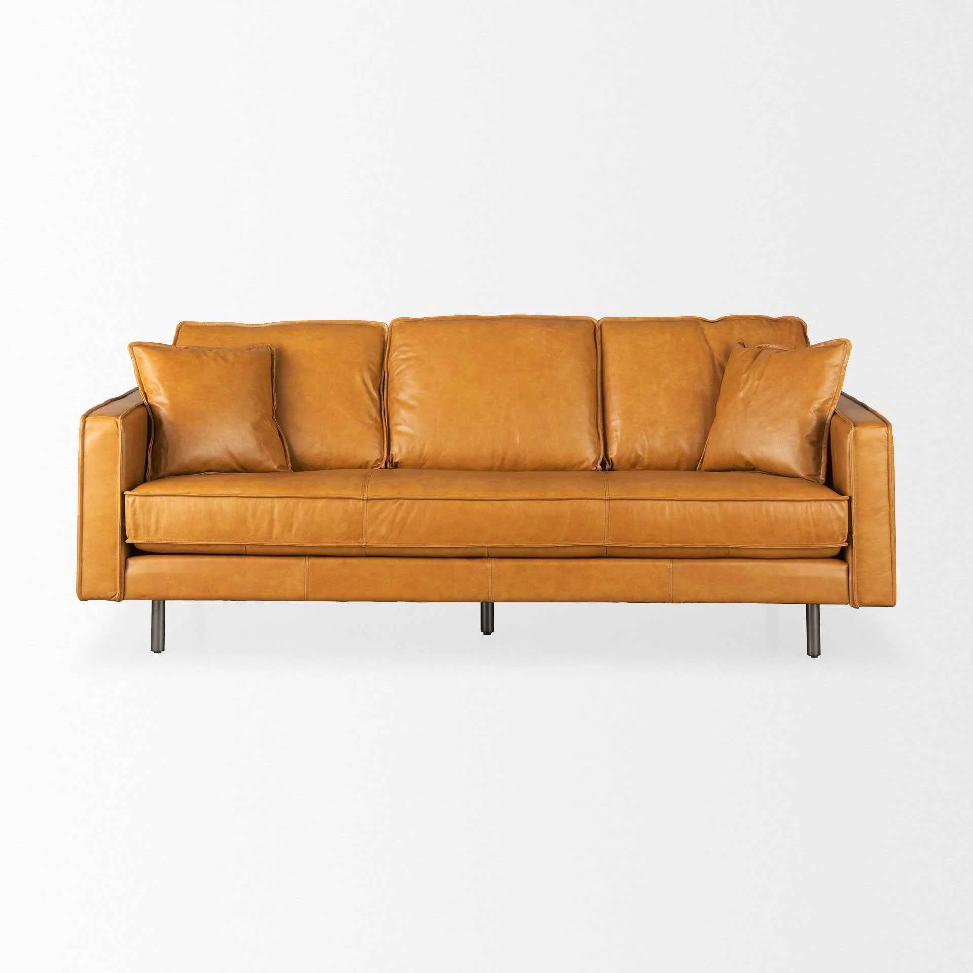 D'Arcy Tan Leather Sofa - Image 2