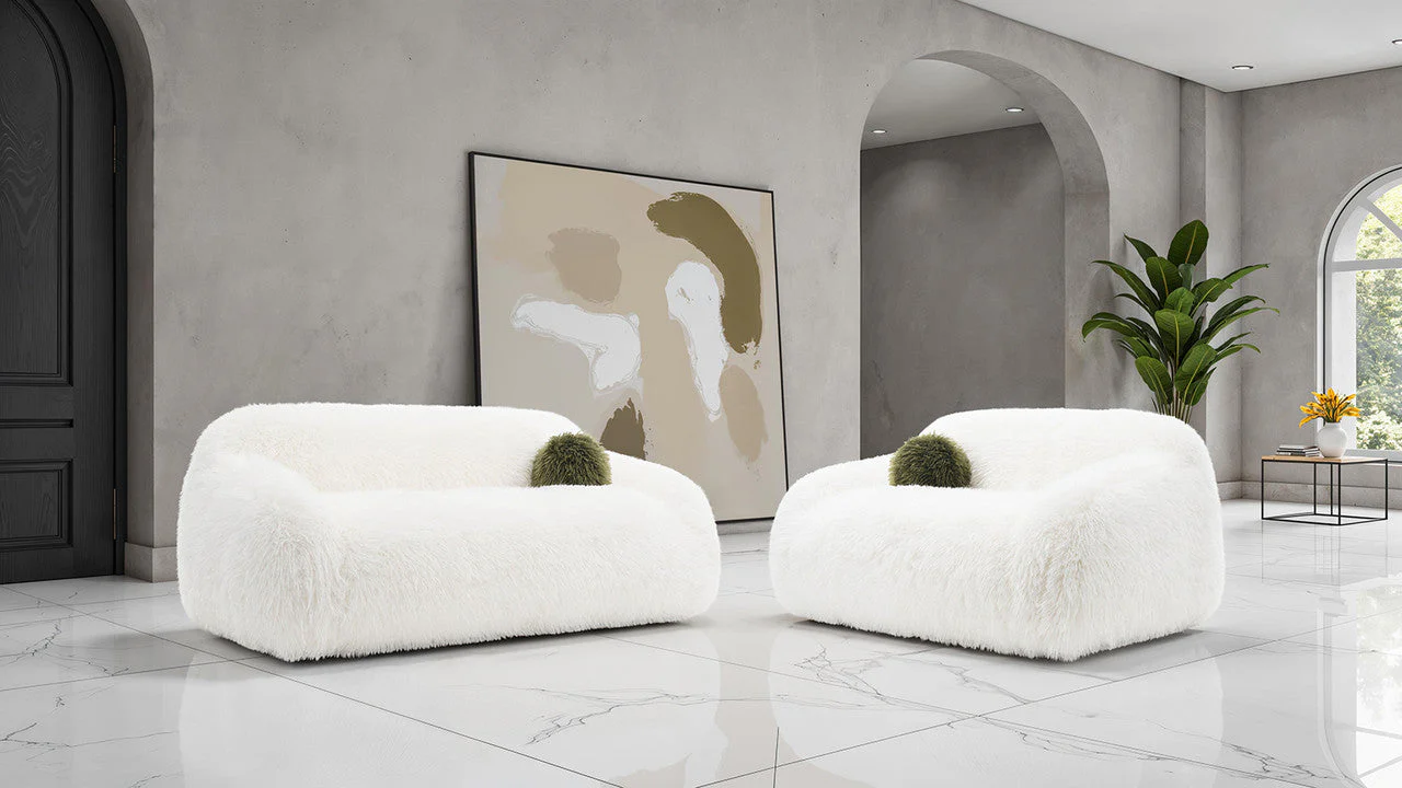 Darwen White Loveseat - Image 2