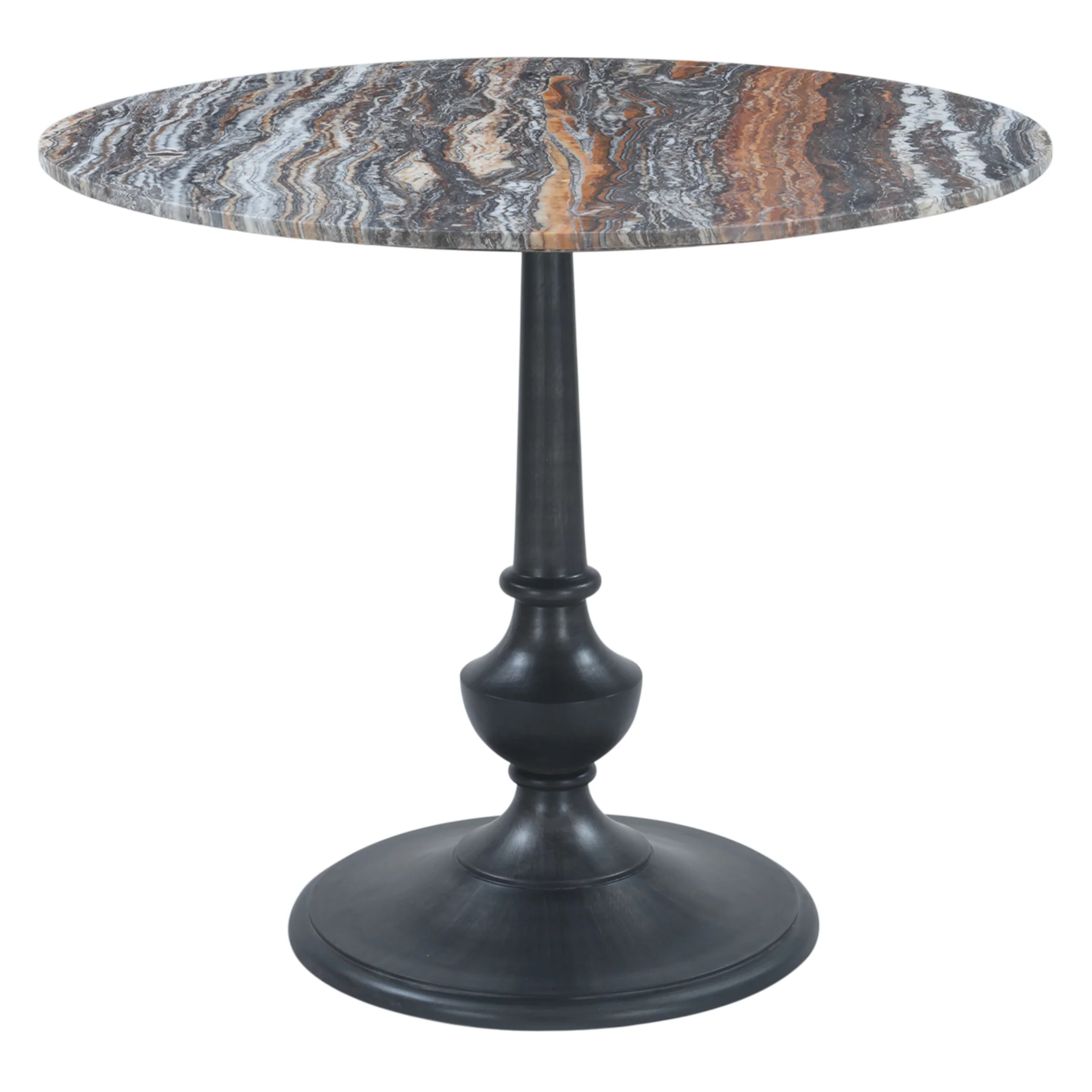 Dauphine 36" Round Bistro Table in Tronex Travertine with Antique Patina Base