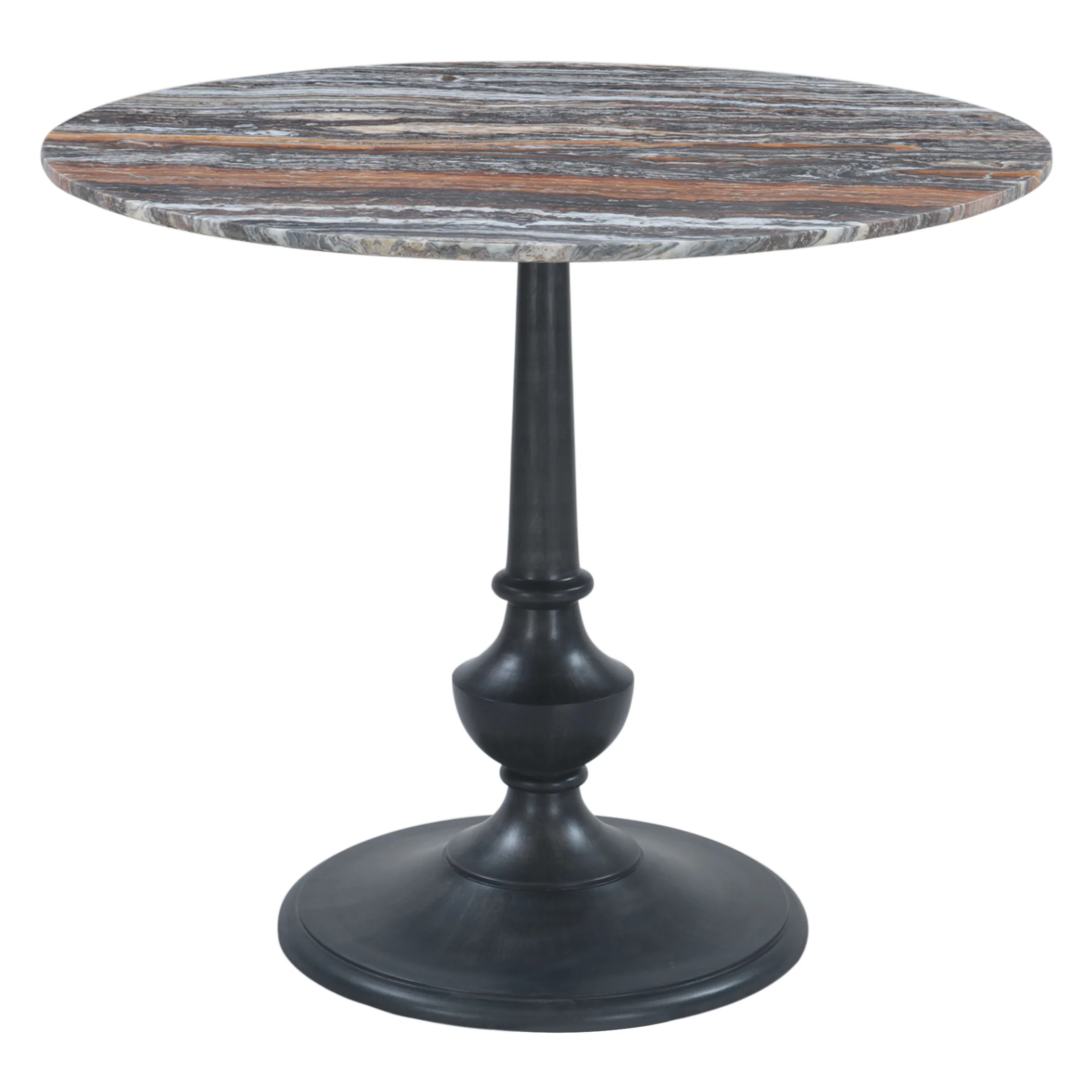 Dauphine 36" Round Bistro Table in Tronex Travertine with Antique Patina Base - Image 3