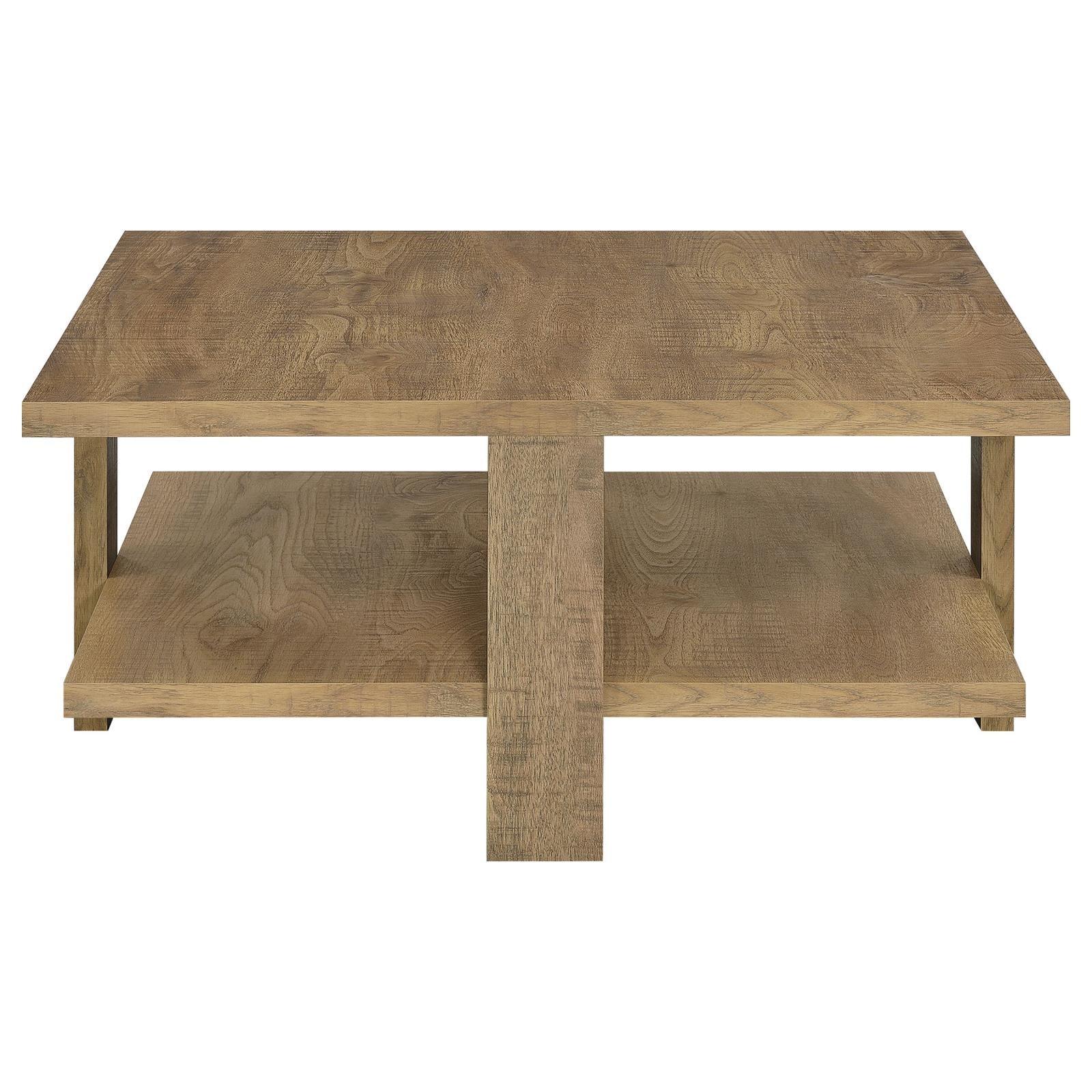 Dawn Square Engineered Wood Coffee Table With Shelf Mango - Image 3