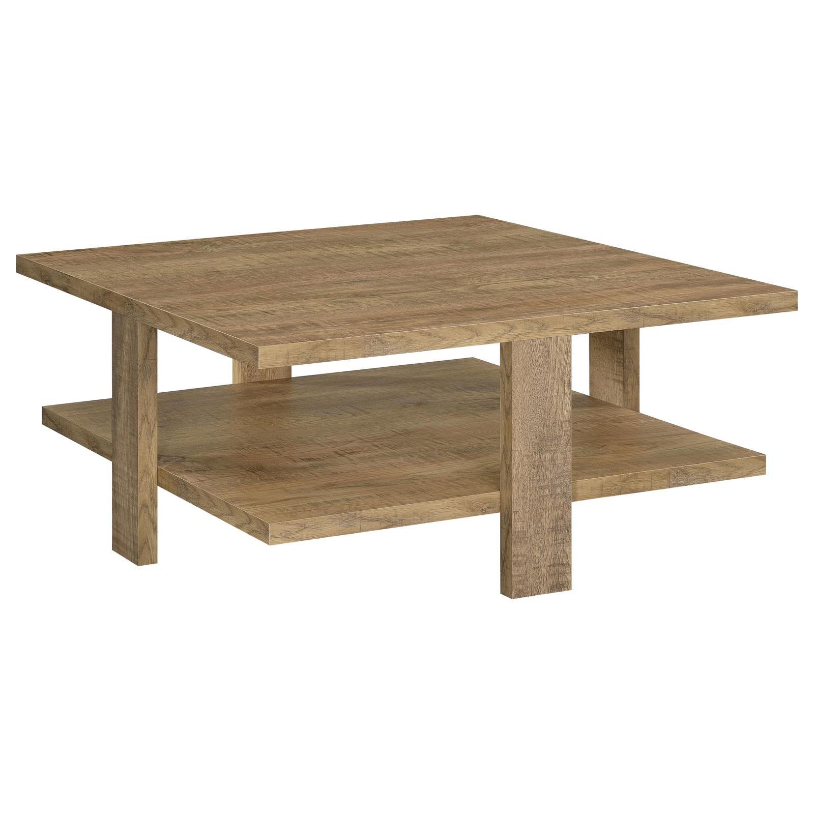 Dawn Square Engineered Wood Coffee Table With Shelf Mango - Image 4