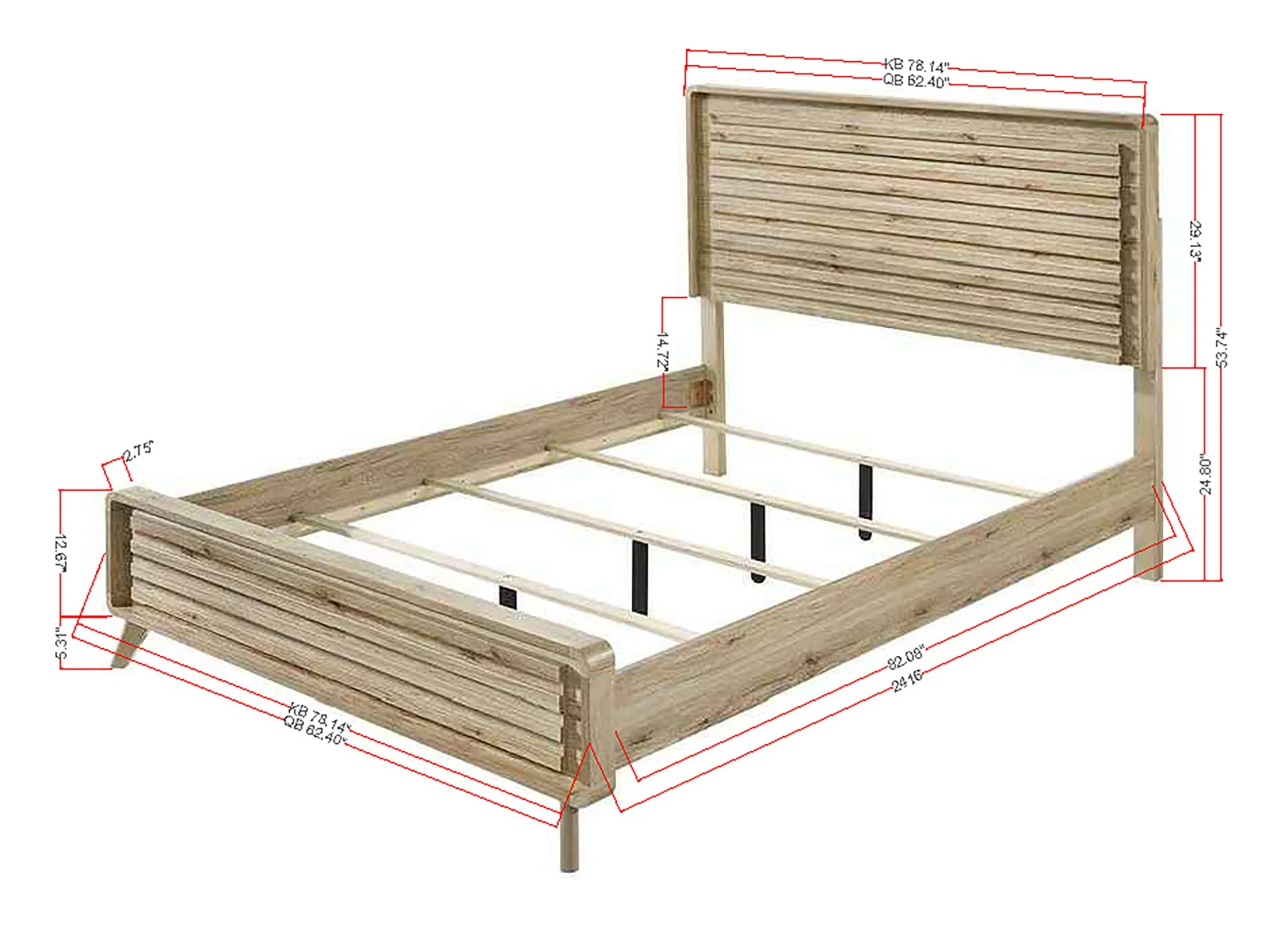 Dawson Light Brown King Panel Bed - Image 3