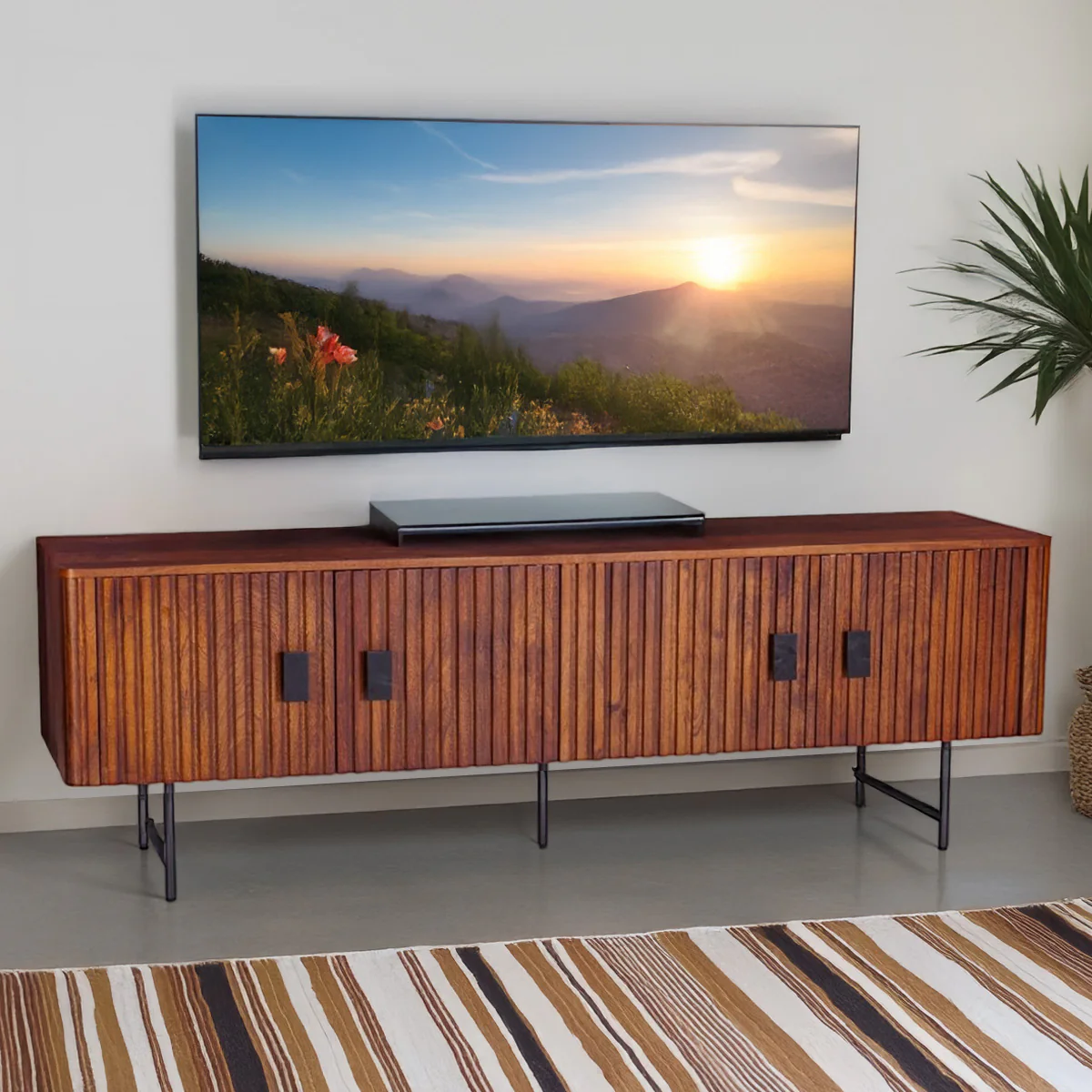 Verbania 67" Media Cabinet in Pecan Brown