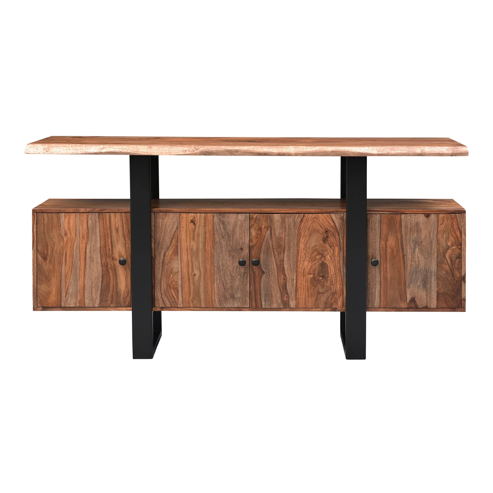 Miles 63" Live Edge Top Media Cabinet in Brownstone - Image 11