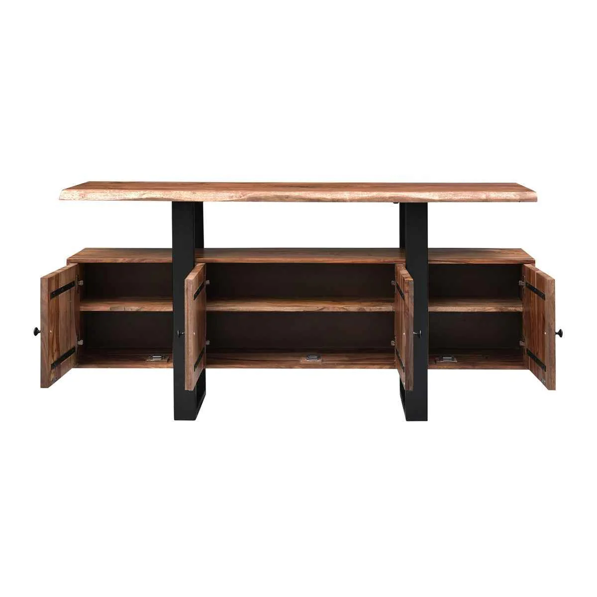 Miles 63" Live Edge Top Media Cabinet in Brownstone - Image 4