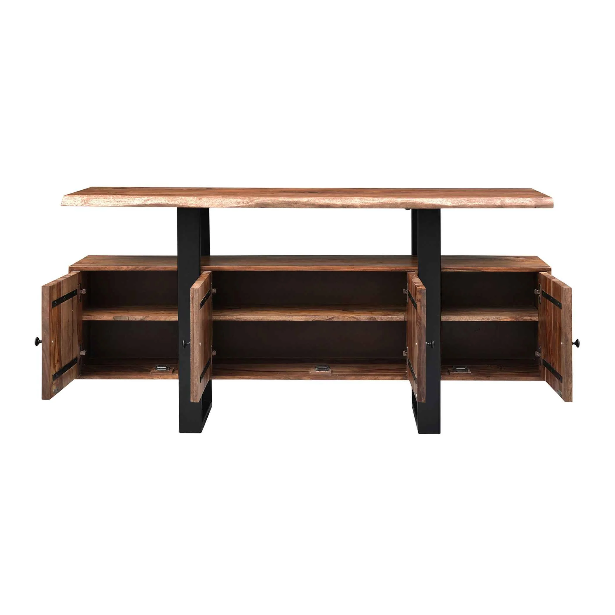 Miles 63" Live Edge Top Media Cabinet in Brownstone - Image 5