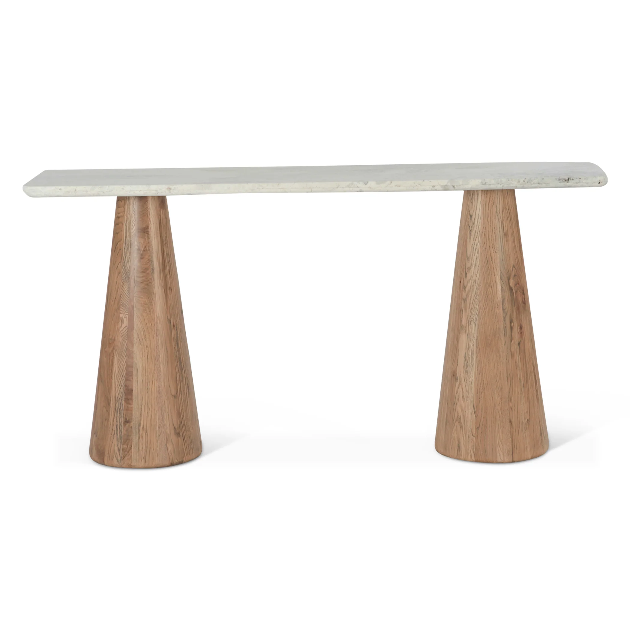 Vista 60" Console Table with White Travertine and Light Base - Image 5