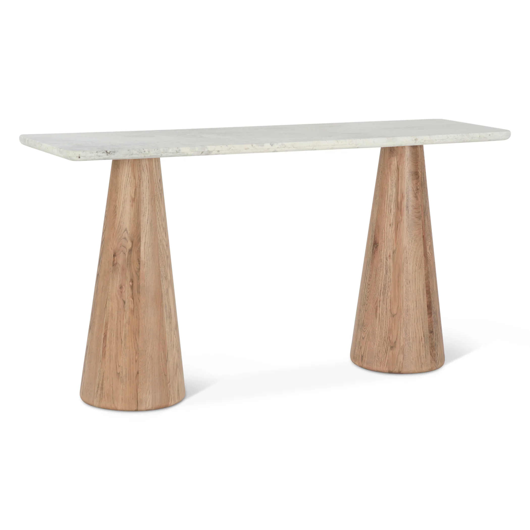 Vista 60" Console Table with White Travertine and Light Base - Image 6