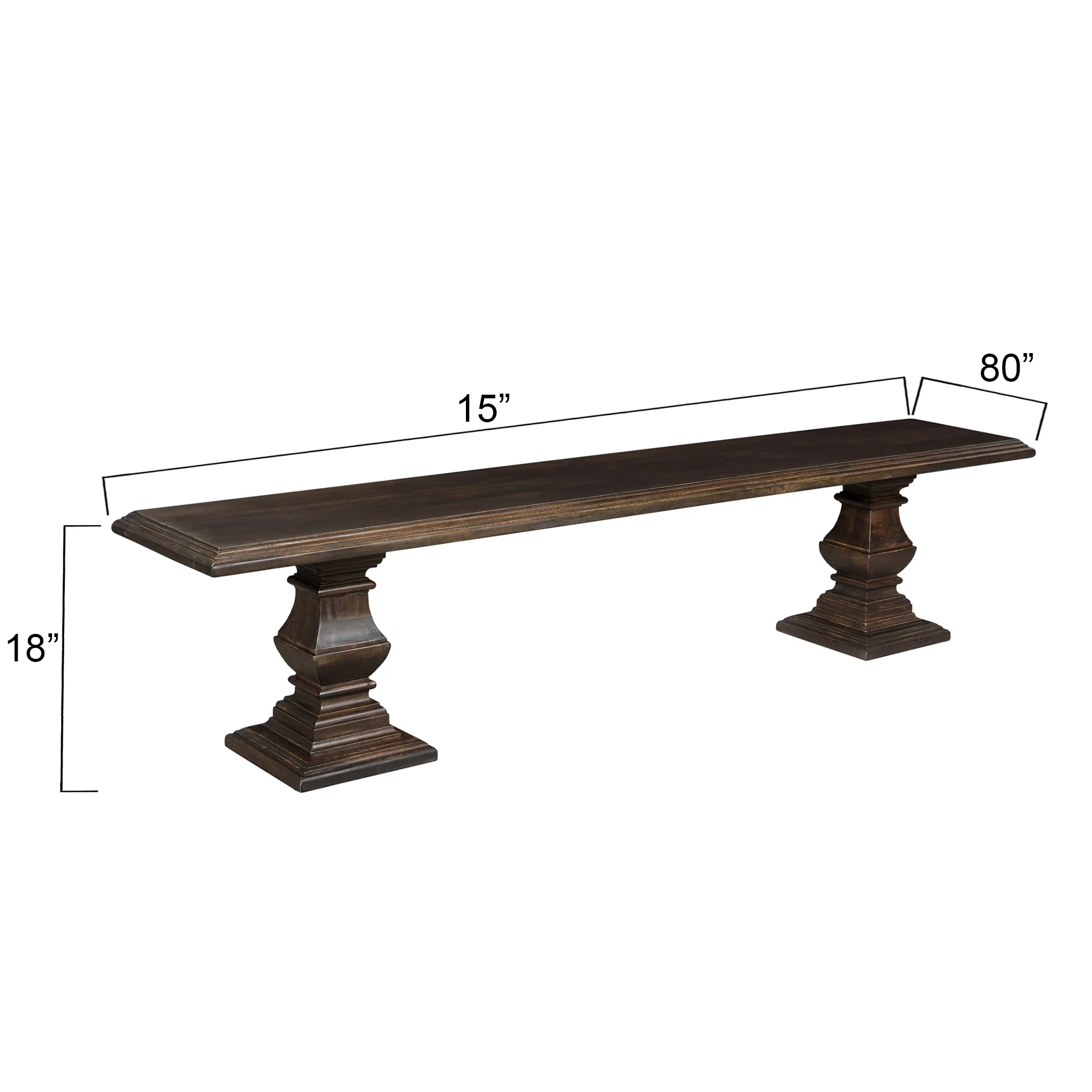 Nimes 80" Bench in Vintage Brown - Image 8