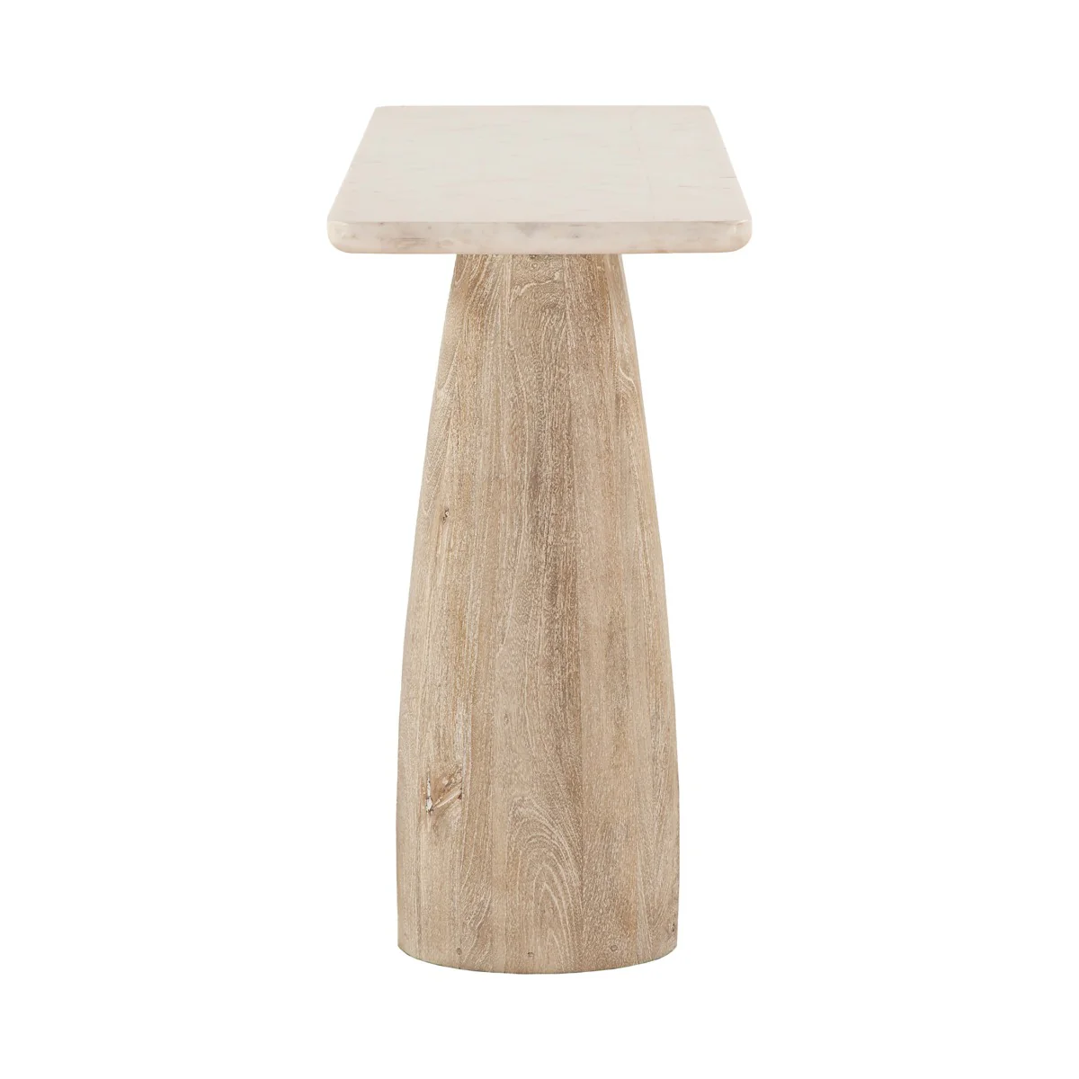 Palm Springs 60" Console Table with White Marble and Whitewash Modern Base - Image 5