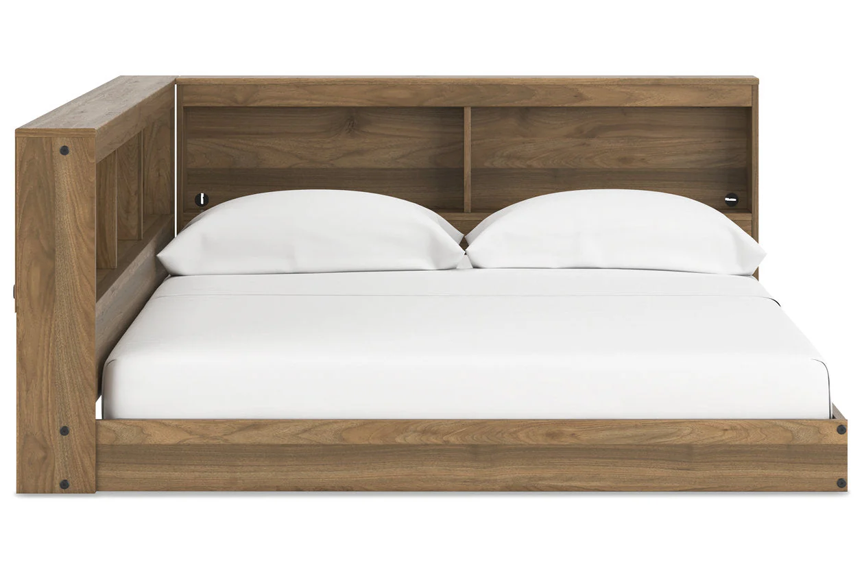 Deanlow Honey Full Bookcase Corner Storage Bed - Image 6