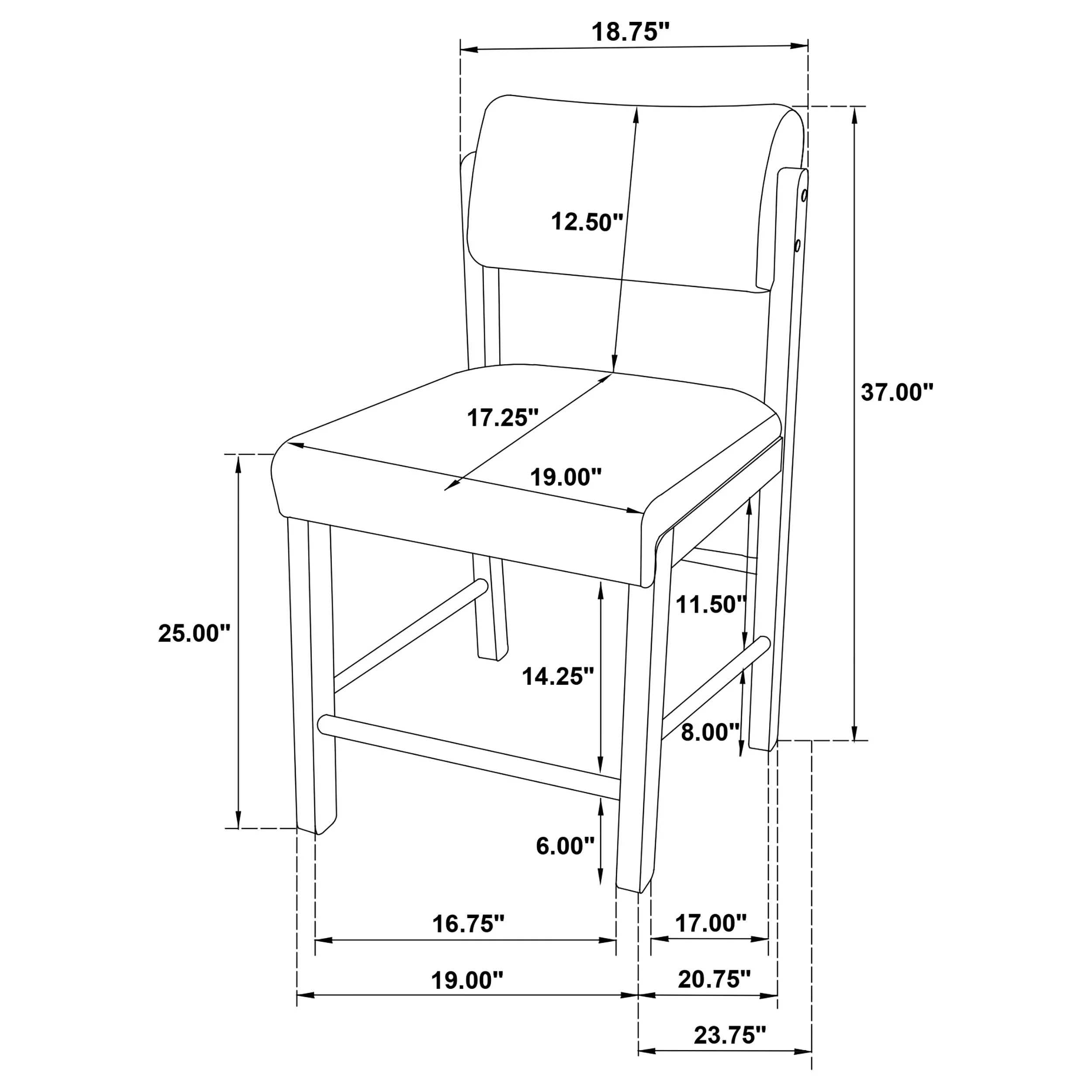 Decker Cream/Walnut 7-piece 70-inch Rectangular Counter Height Dining Set - Image 14