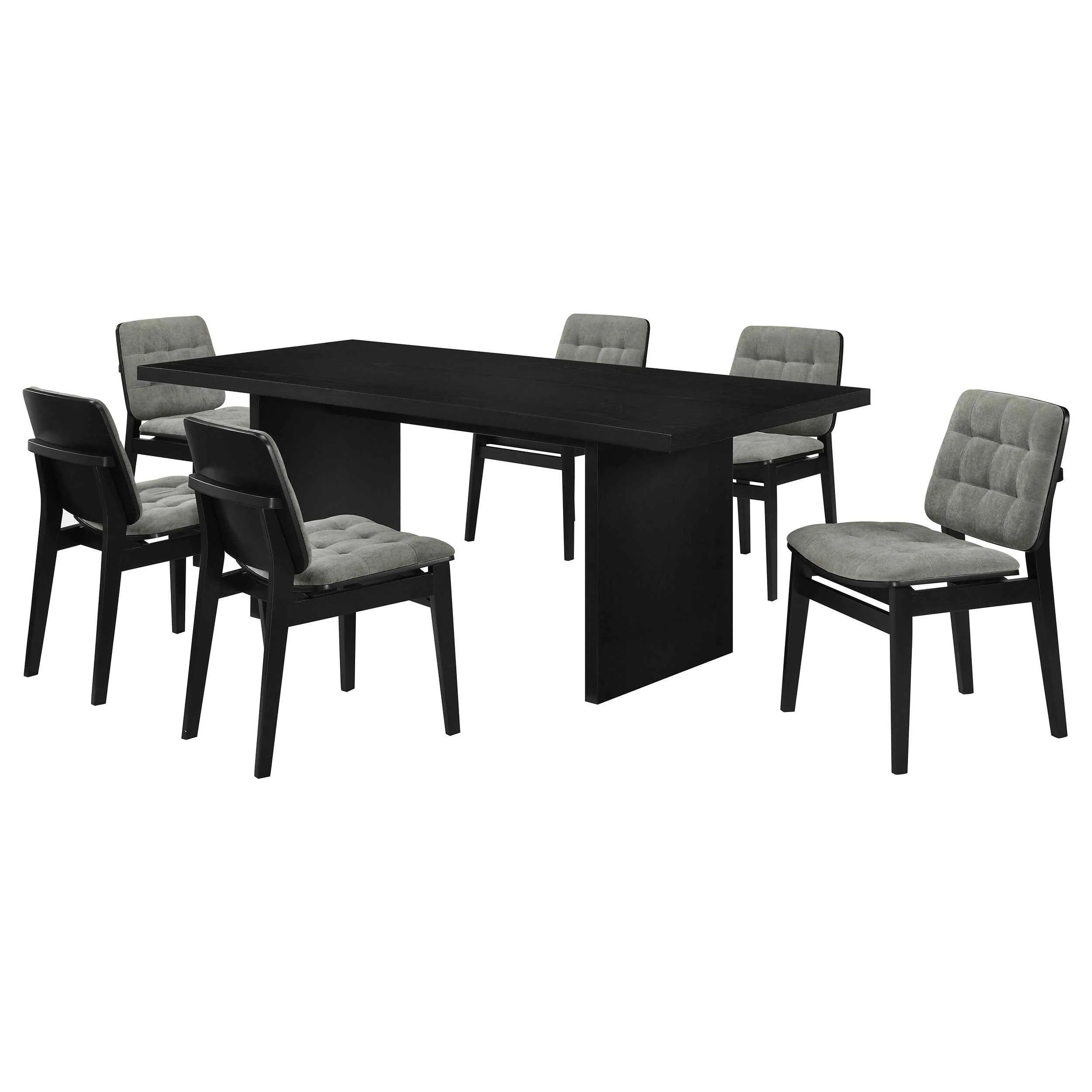 Decker Grey/Black 7-piece 82-inch Rectangular Dining Set
