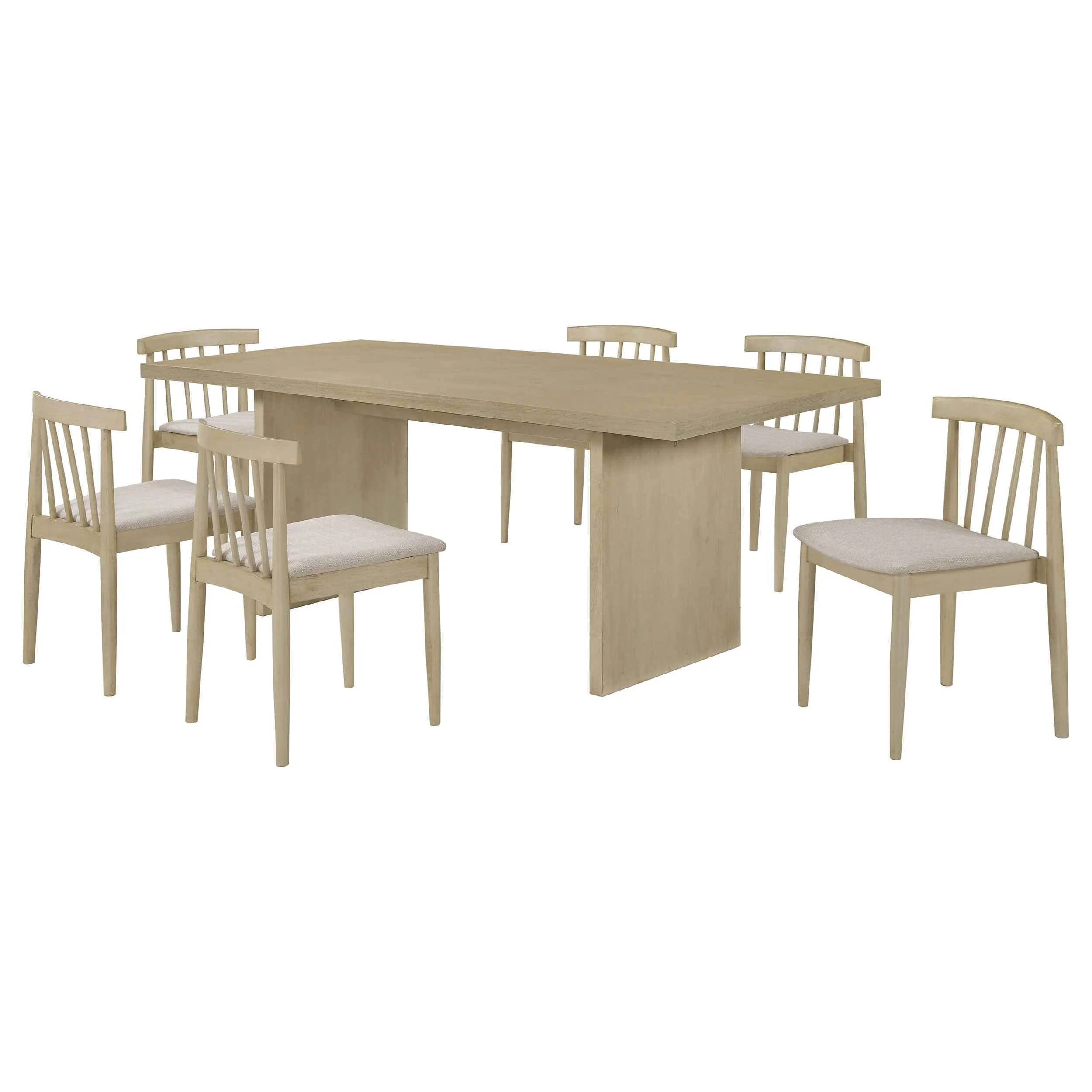 Decker Wheat/Natural Oak 7-piece 82-inch Rectangular Dining Set