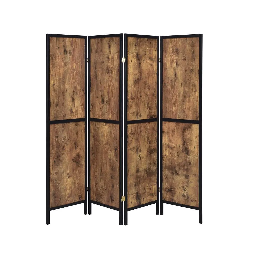 Deepika Antique Nutmeg/Black 4-Panel Folding Screen - Image 4