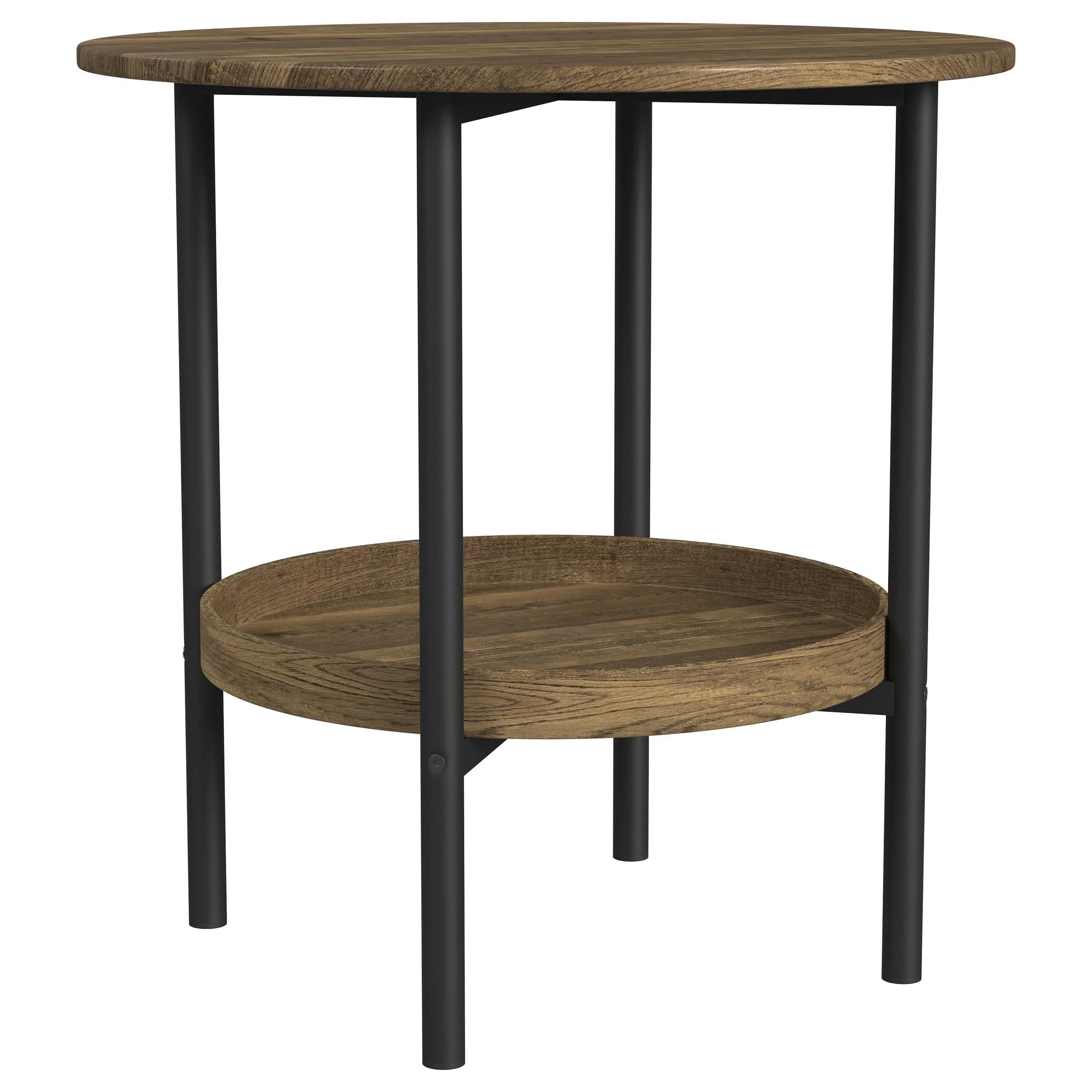Delfin Brown 3-Piece Round Coffee and End Table Set - Image 2