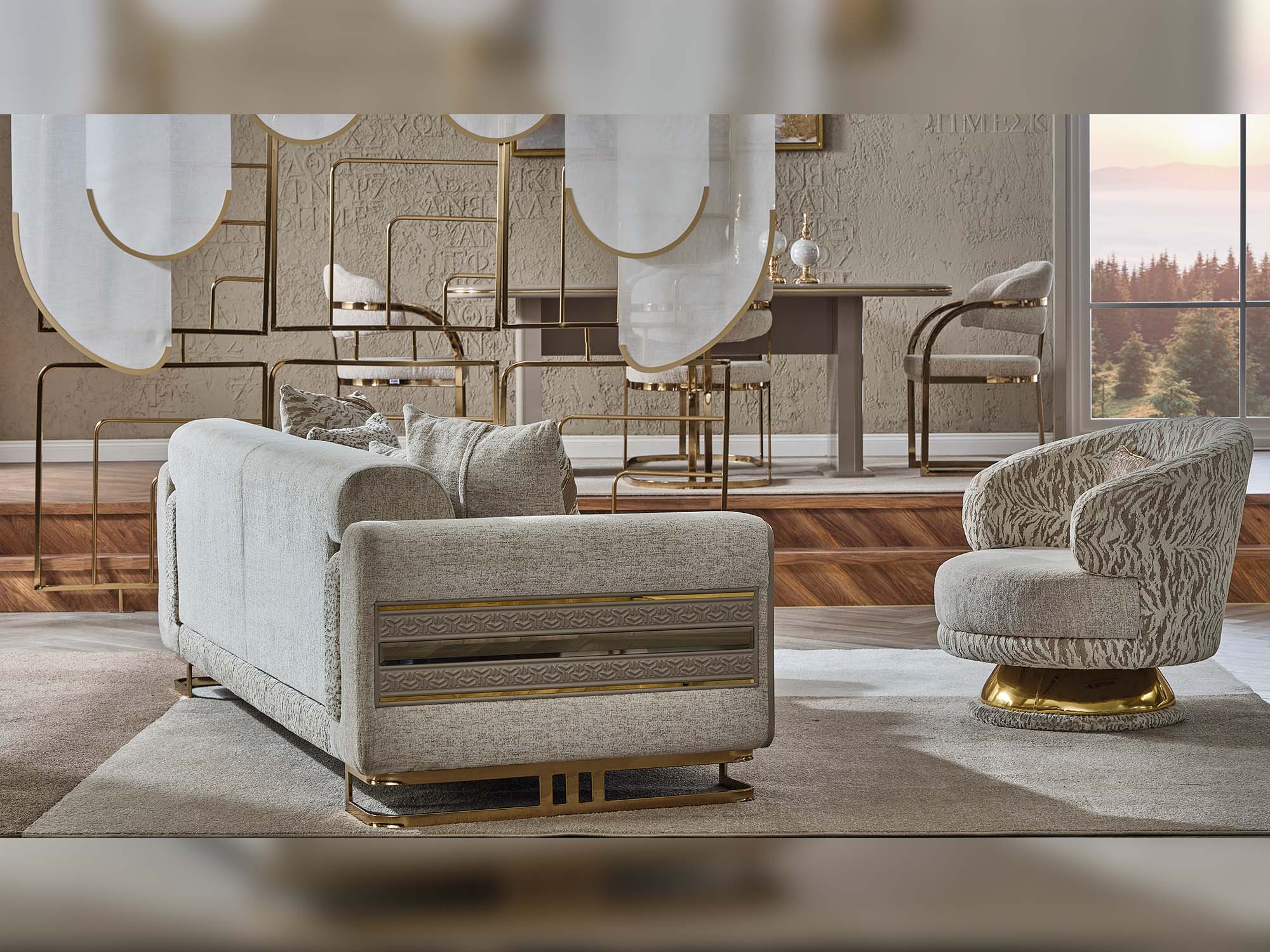 Delux Cream Convertible Loveseat - Image 7